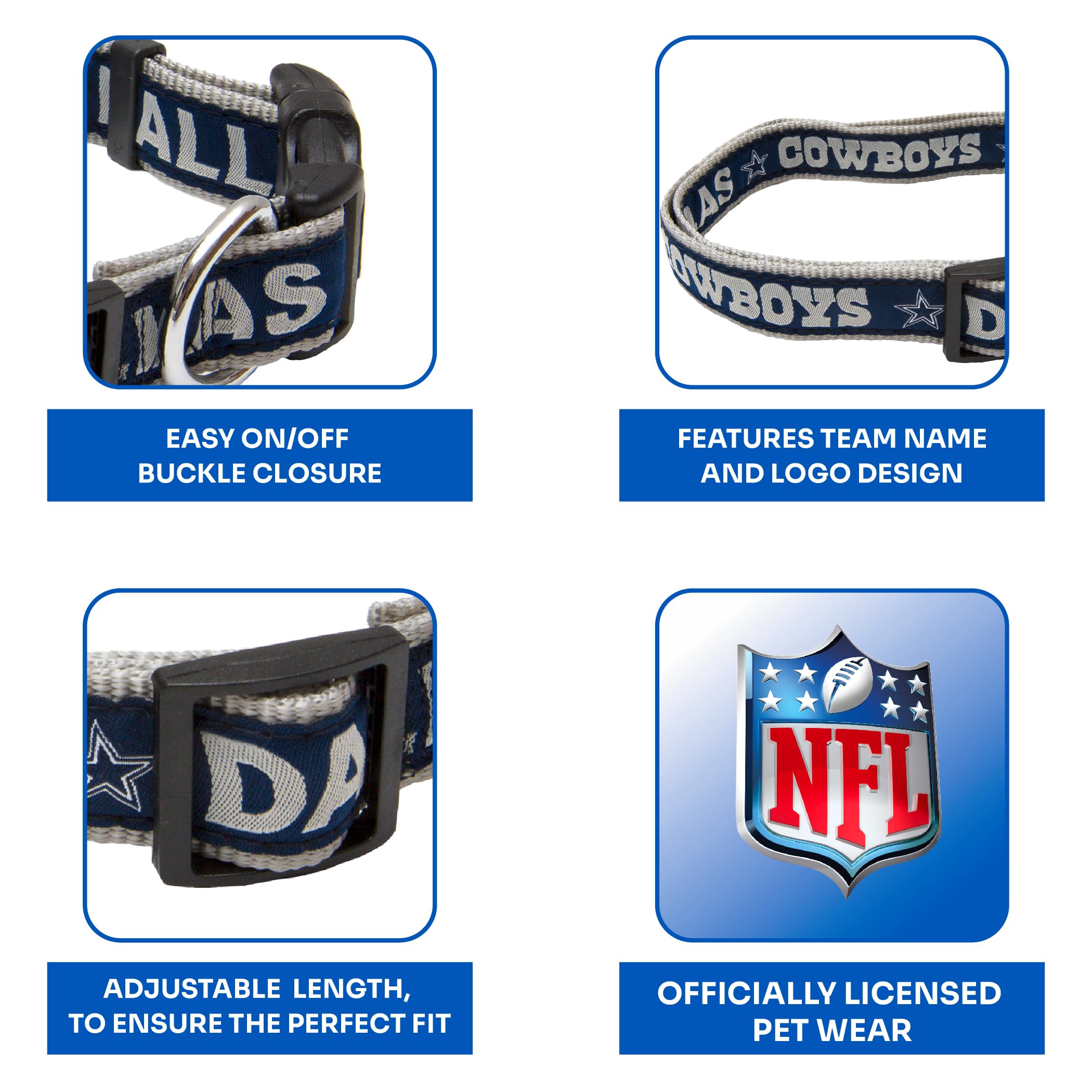 Pets First NFL DOG COLLAR Dallas Cowboys Pet Collar, Medium