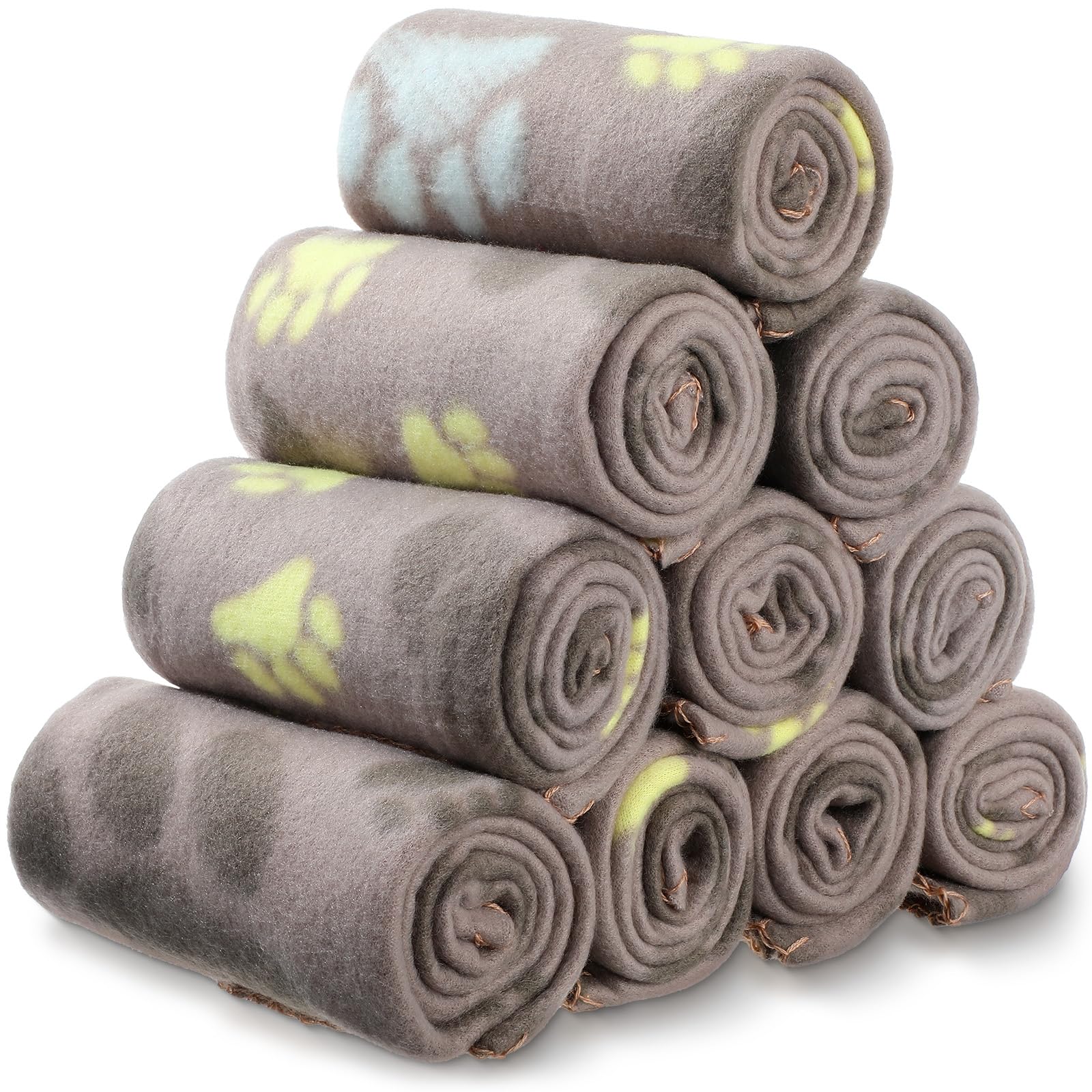 Tatuo 10 Pieces Pet Blankets With Paw Print Dog Cat Soft Fleece Blankets Sleep Mat Pad Bed Cover For Kitten Puppy And Other Smal