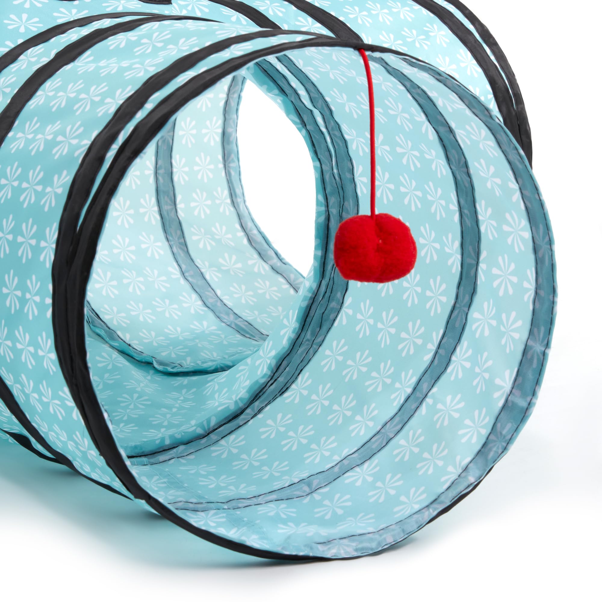 Tempcore Pet Cat Tunnel Tube Cat Toys 3 Way Collapsible, Cat Tunnels For Indoor Cats,Kitty Tunnel Bored Cat Pet Toys Peek Hole Toy Ball Cat, Puppy, Kitty, Kitten, Rabbit Teardrop Flower