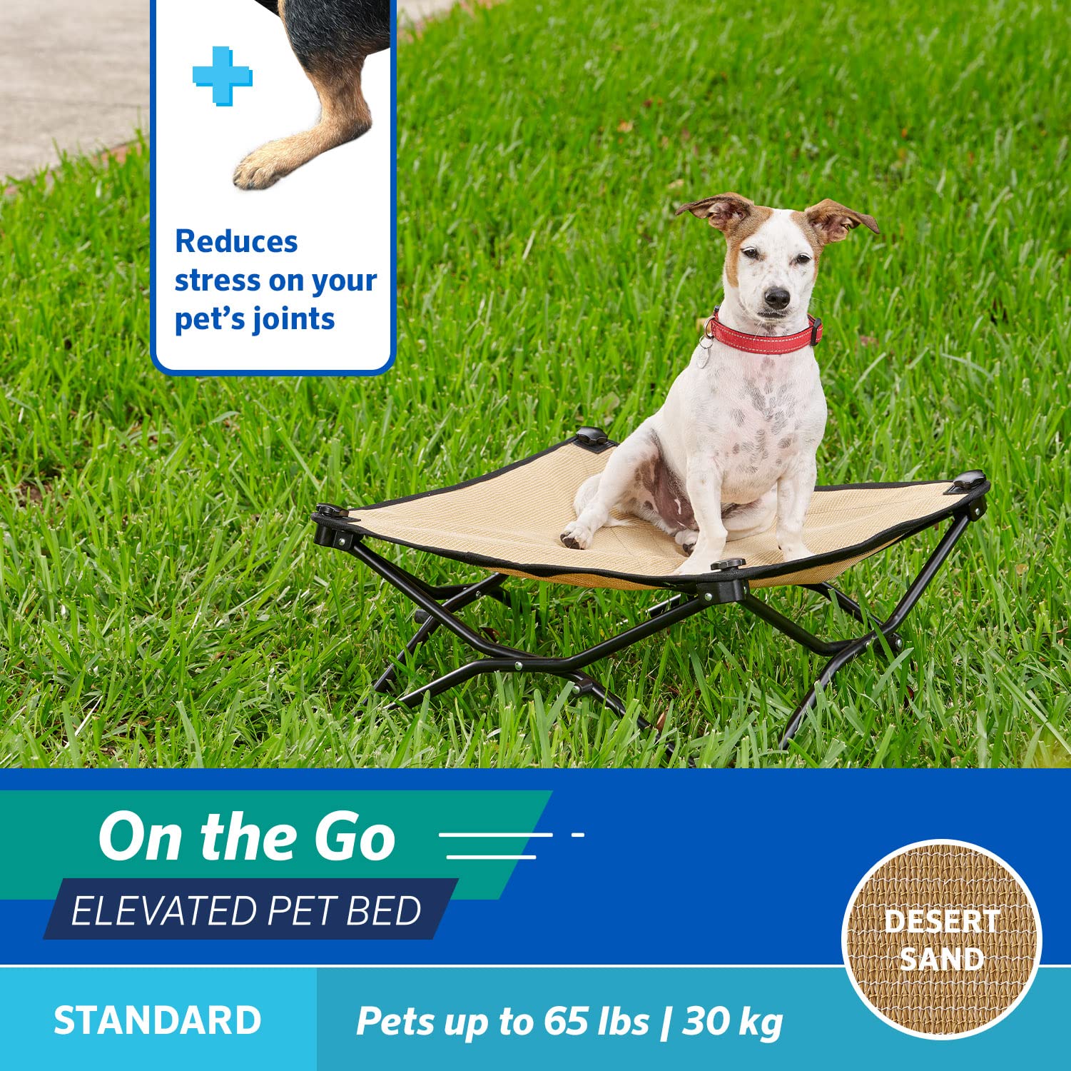 On The Go Pet Bed - Desert Sand - Standard (24'' X 24'')