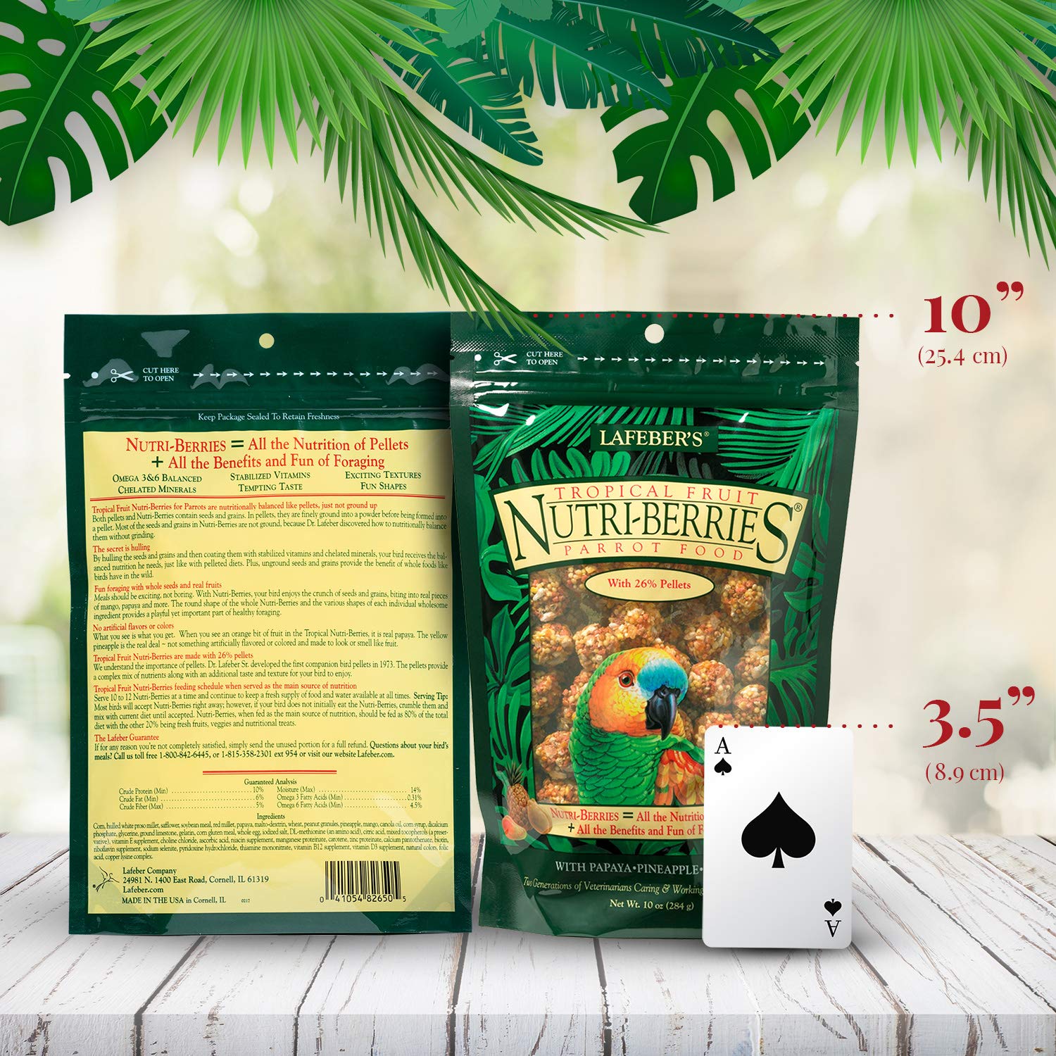 LAFEBER'S Gourmet Tropical Fruit Nutri-Berries for Parrots, 10 oz Bag, Pack of 1