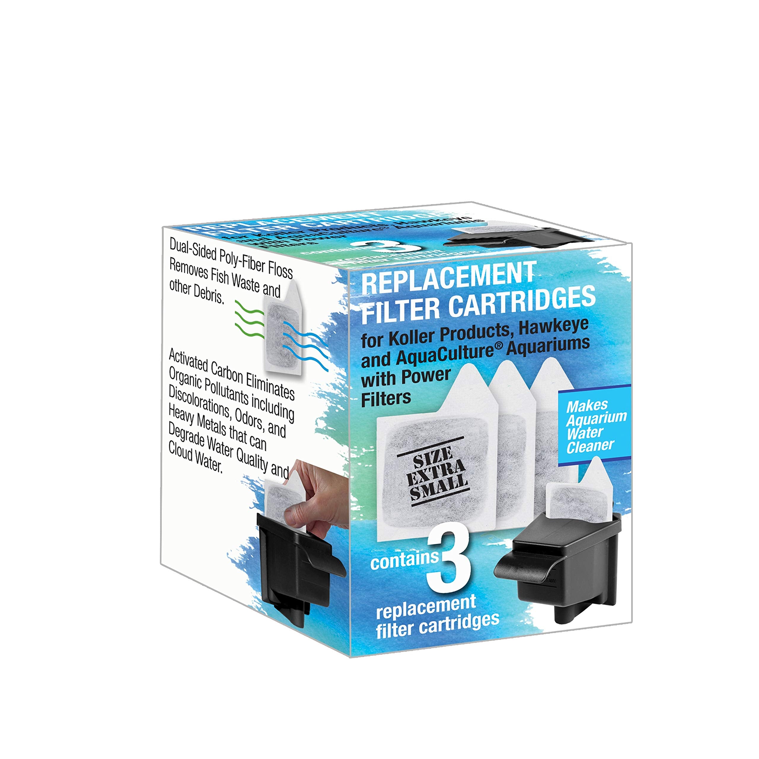 Koller Products Replacement Filter Cartridges - Xs, 3-Pack, White