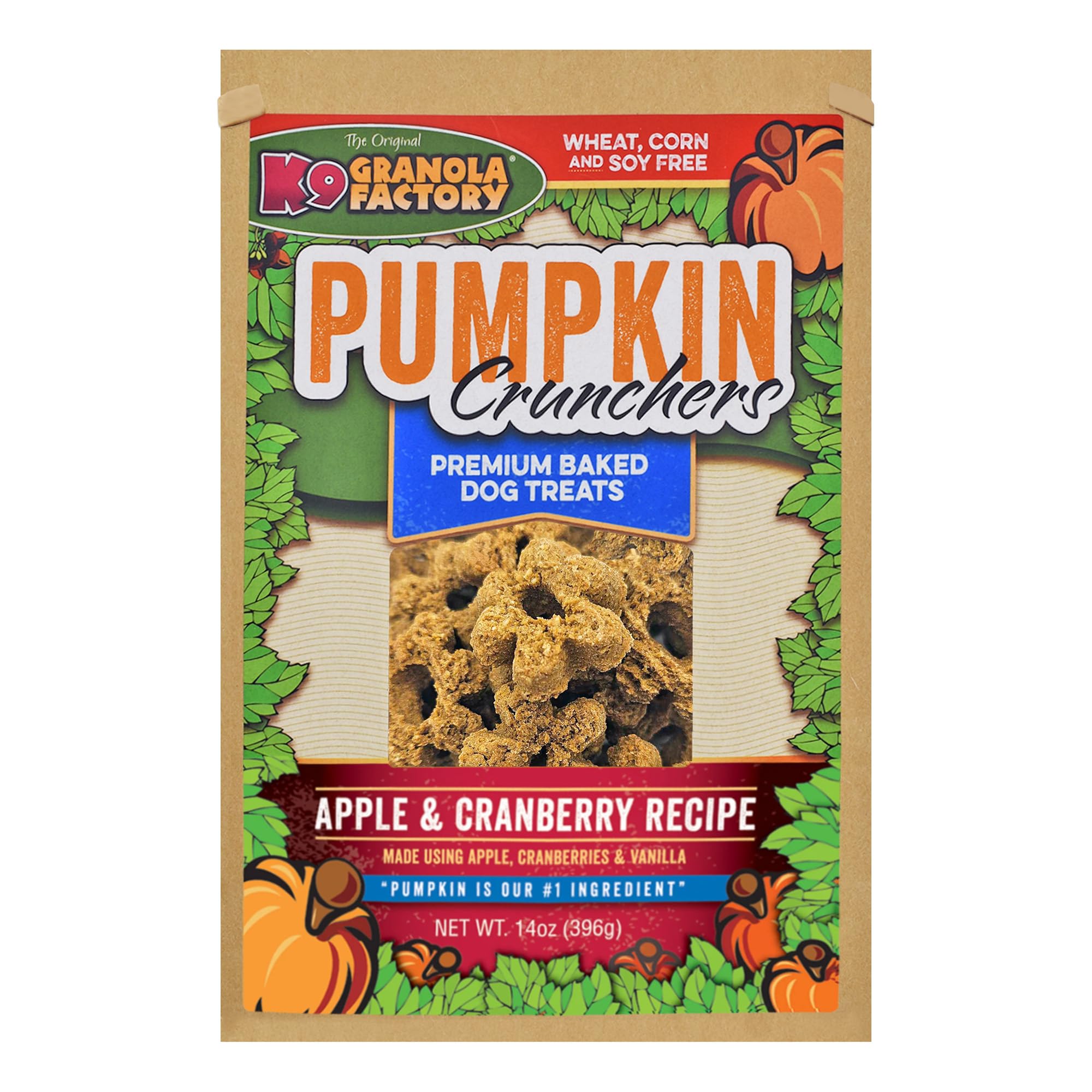 K9 Granola Factory Apple And Cranberry Pumpkin Crunchers, (14Oz) 396G