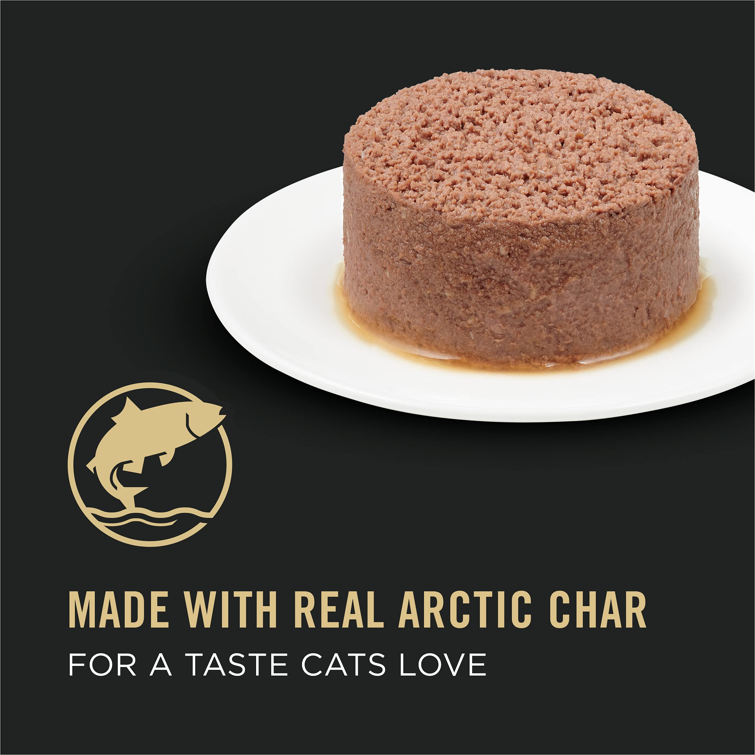 Purina Pro Plan Wet Cat Food, Sensitive Skin & Stomach Arctic Char, 3 oz (Pack of 24), Brown
