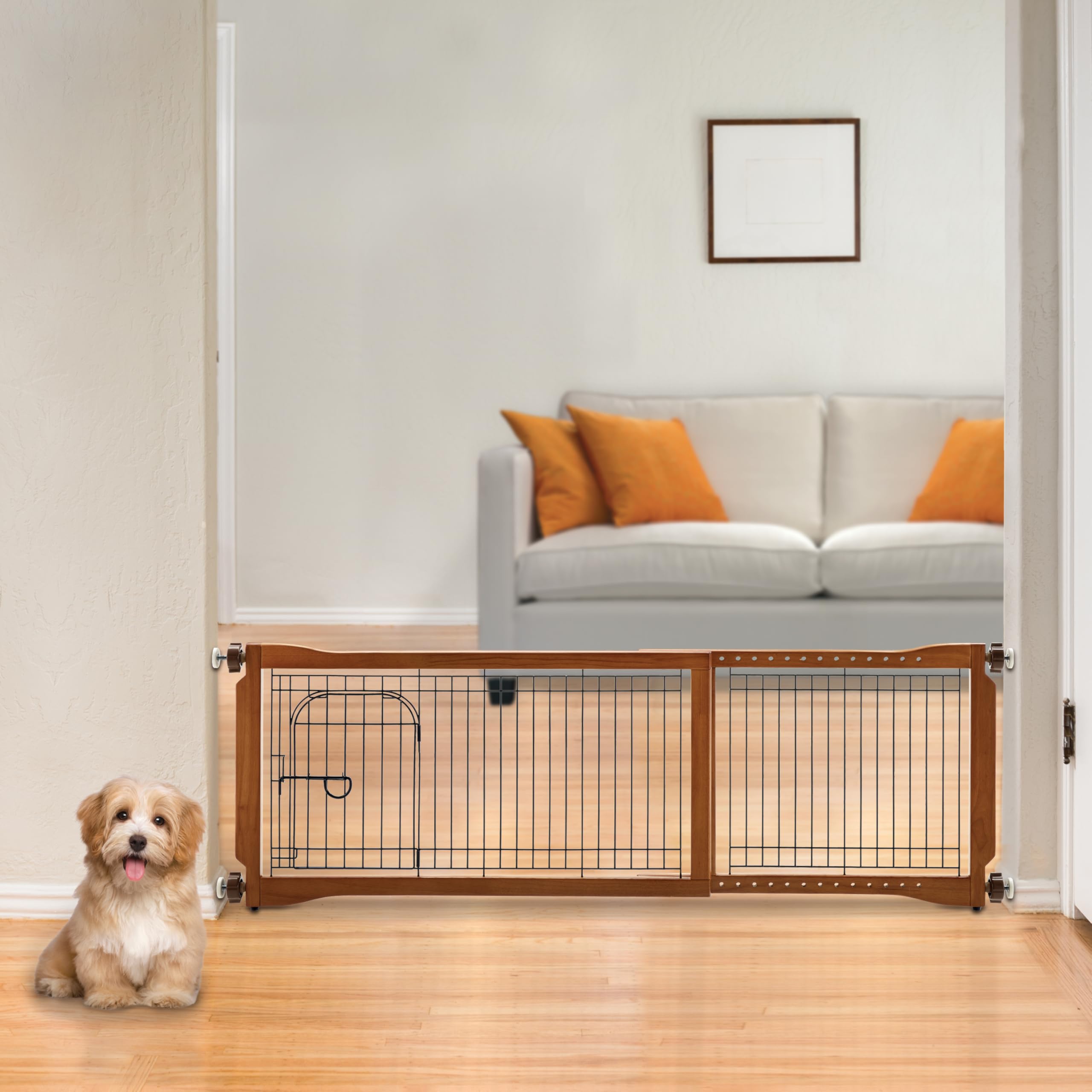 Richell Pet Sitter Freestanding Gate Plus, Pressure-mount dog gate.