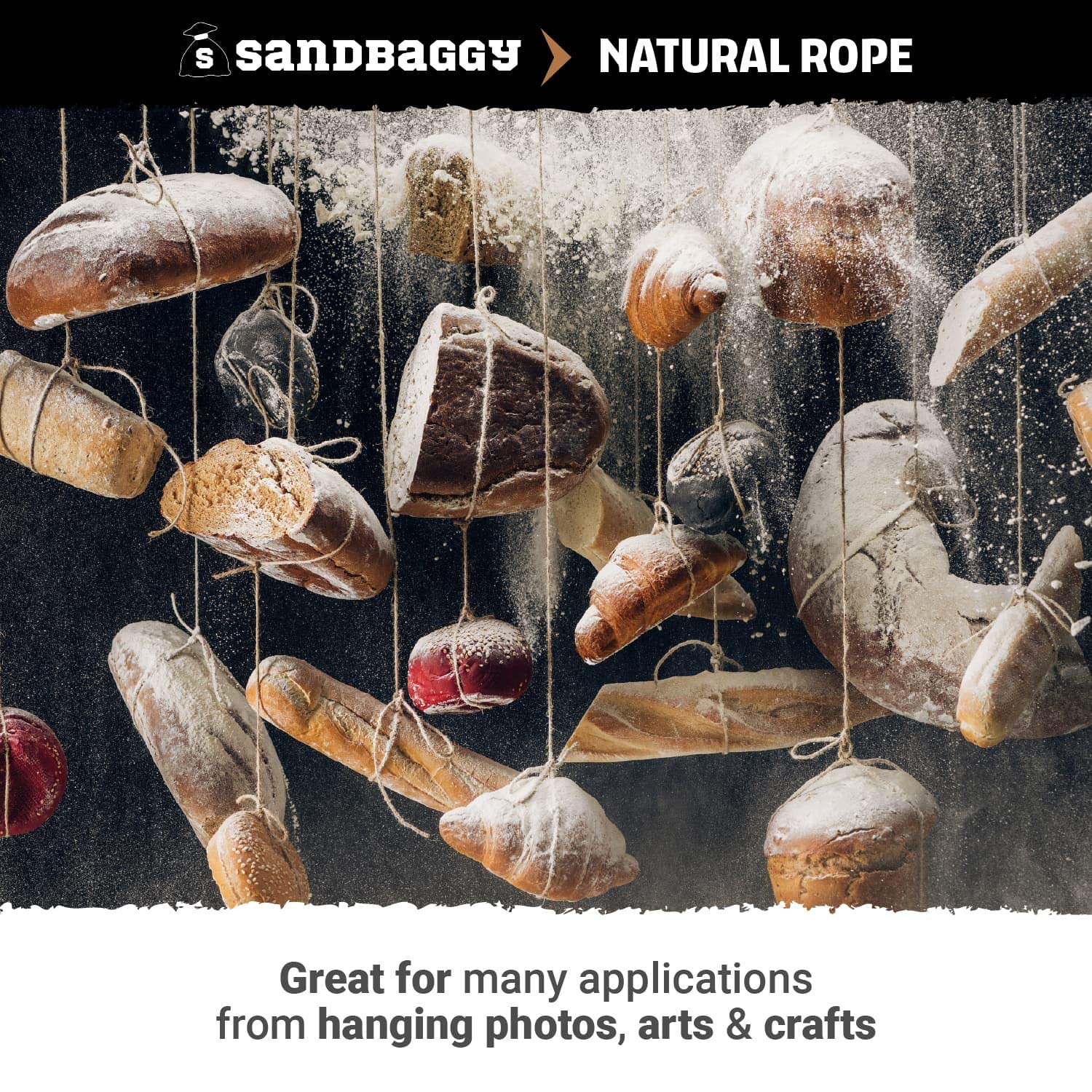 Sandbaggy Sisal Rope Twine 1/4 Inch X 500 Ft | Industrial Grade | No Synthetic Materials - Eco-Friendly Product | Higher Quality Compared To Home Depot, Walmart, Lowes (2 Rolls)