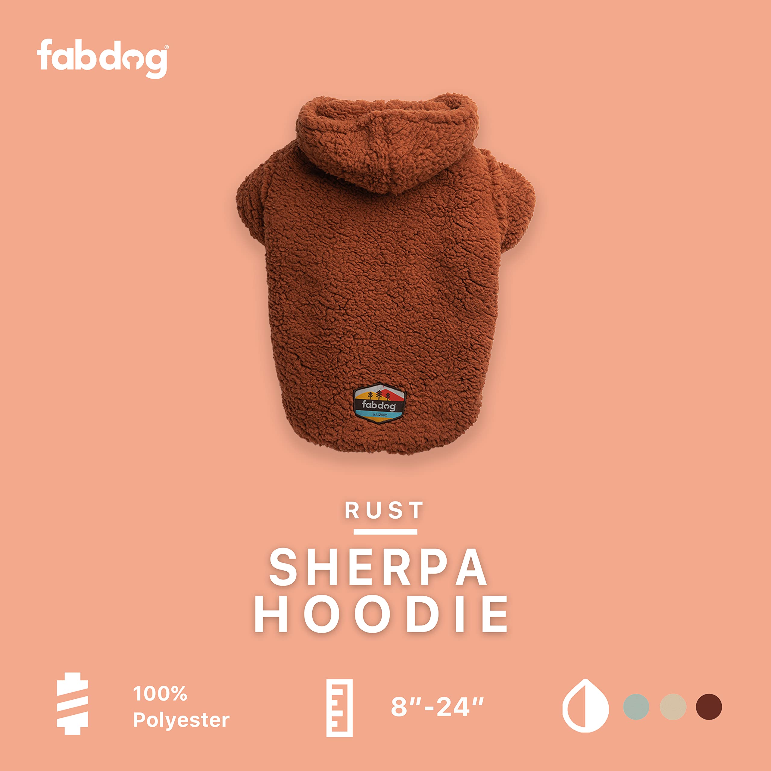 Fabdog Sherpa Hoodie Rust 18''