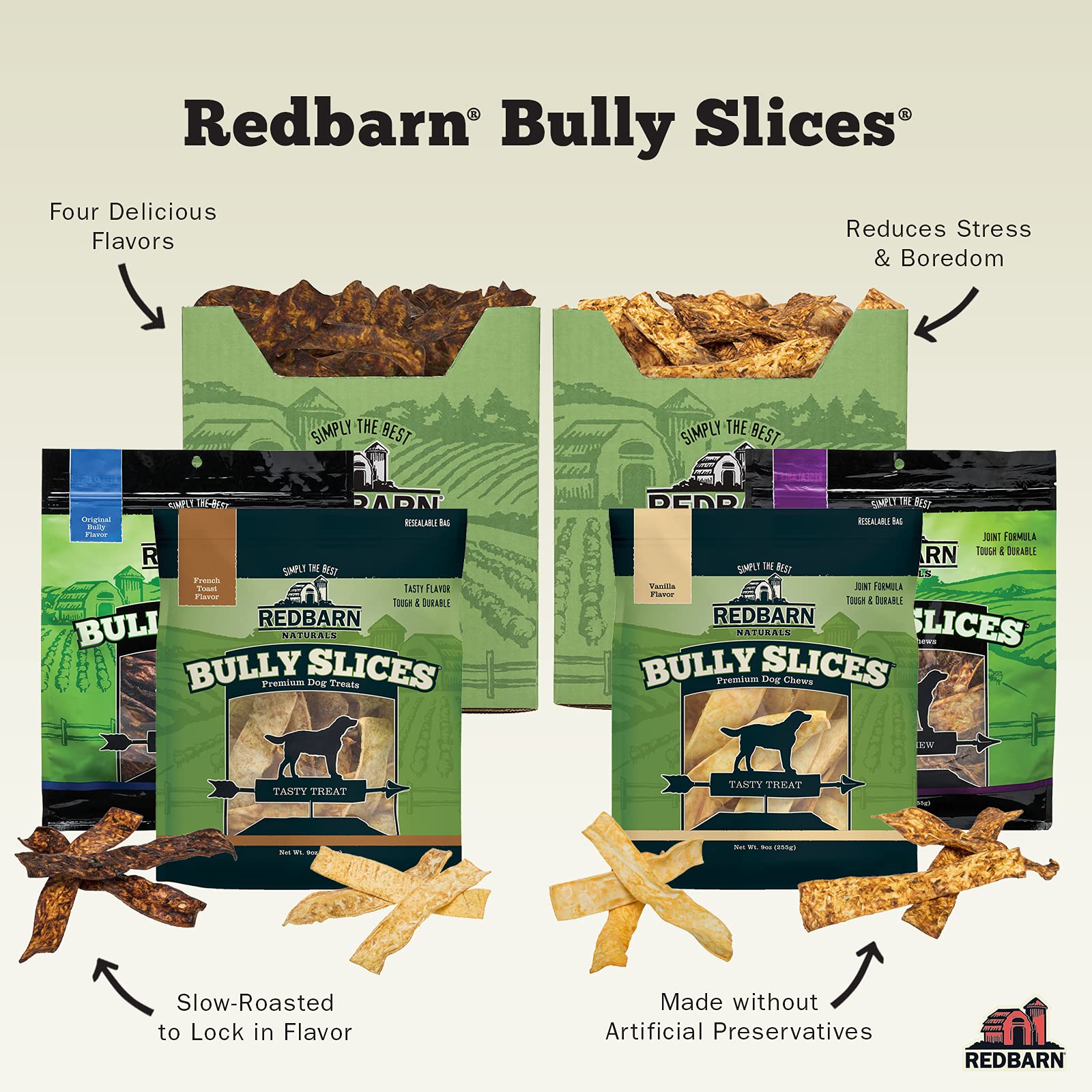 Redbarn Pet Products Bully Slices for Dogs - Natural Dental Treats - Original Bully Flavor 6 lbs.