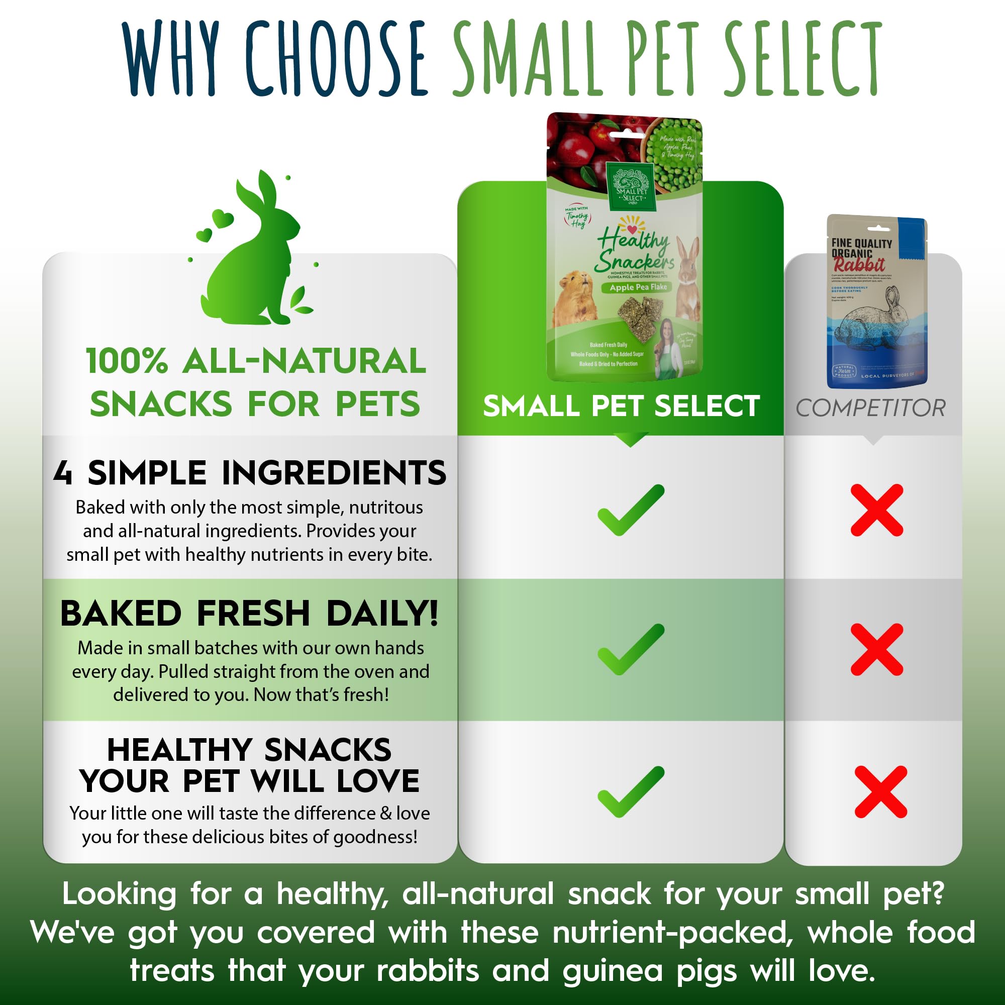 Small Pet Select - Healthy Snackers - Apple Pea Flake, 2 oz