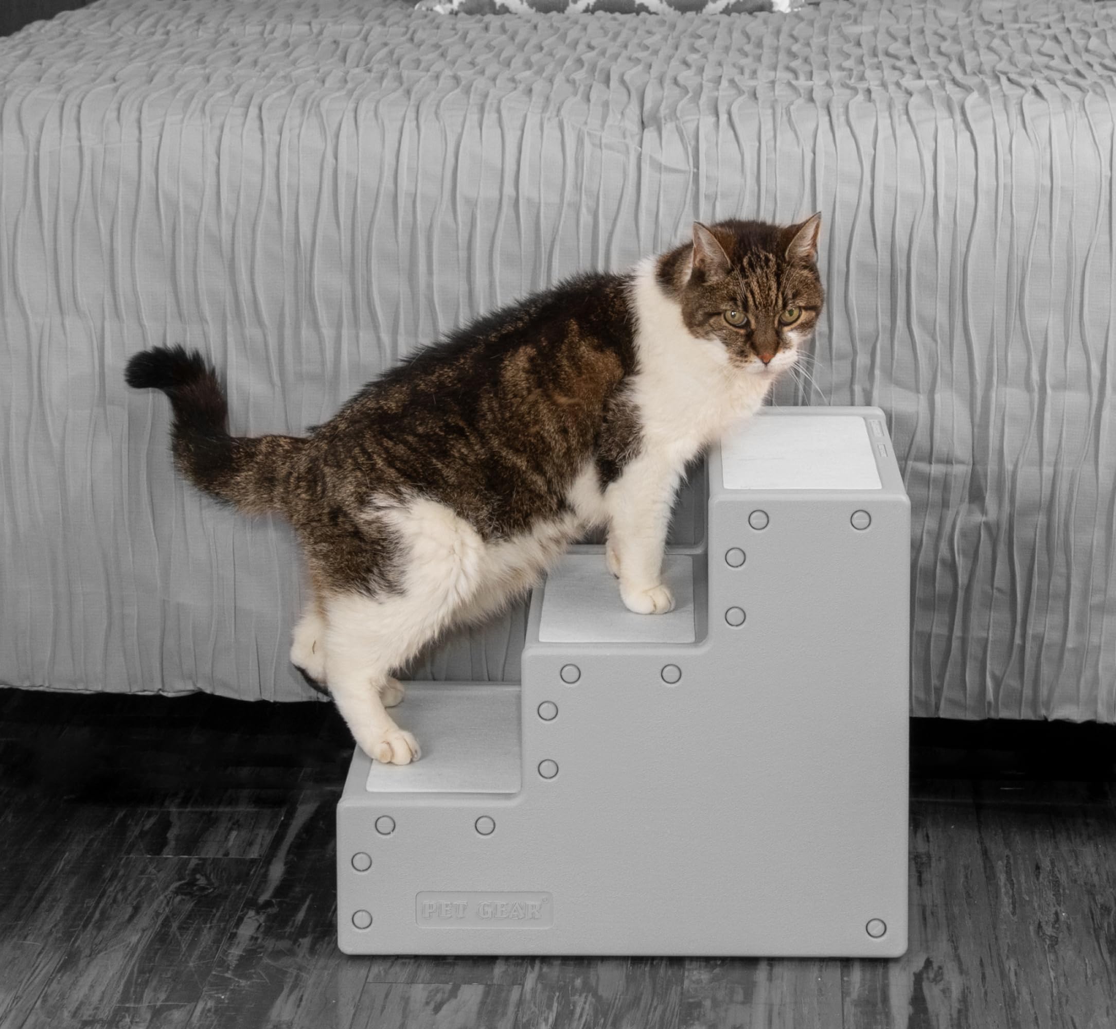 Pet Gear Pet Step Iii Pet Stairs For Small Dogs And Cats Up To 50 Pounds, Lightweight, No Tools Required- Fog