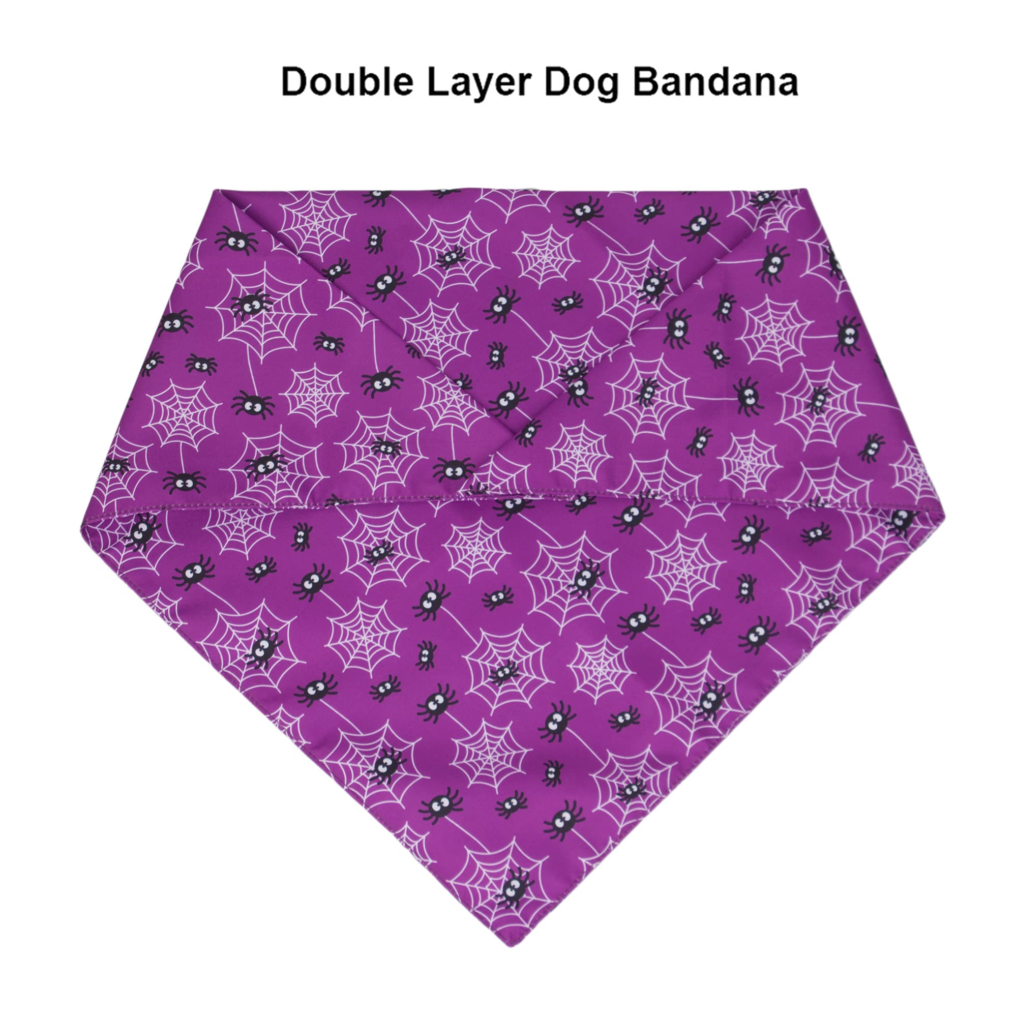Adoggygo 2 Pack Halloween Dog Bandanas, Reversible Triangle Dog Scarf Accessories Halloween Bandanas For Large And Extra Large Dogs Pets (X-Large, Halloween-2)