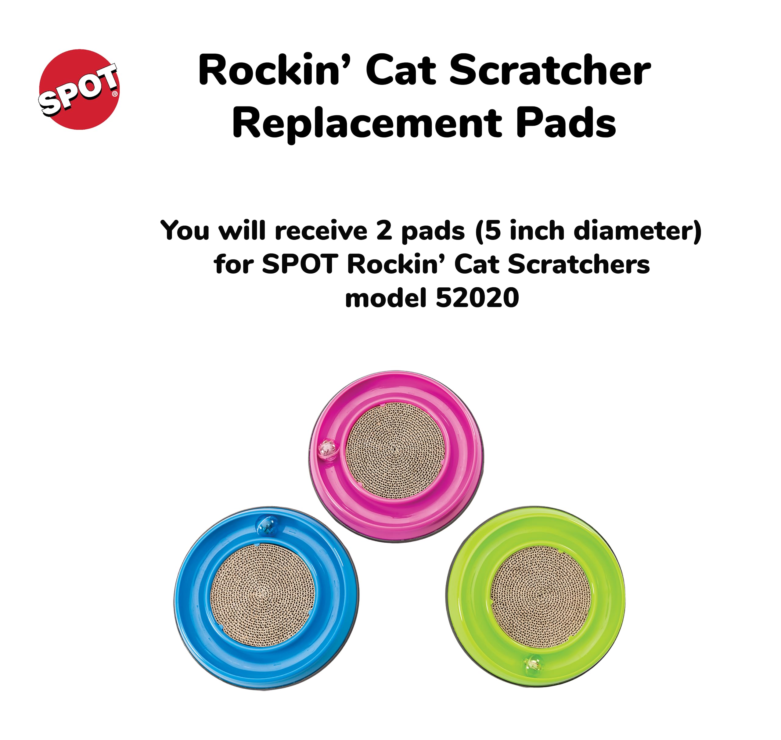 Spot Ethical Pets Rockin' Insert Replacement Scratchers For Cat (2 Pack), 5.5'