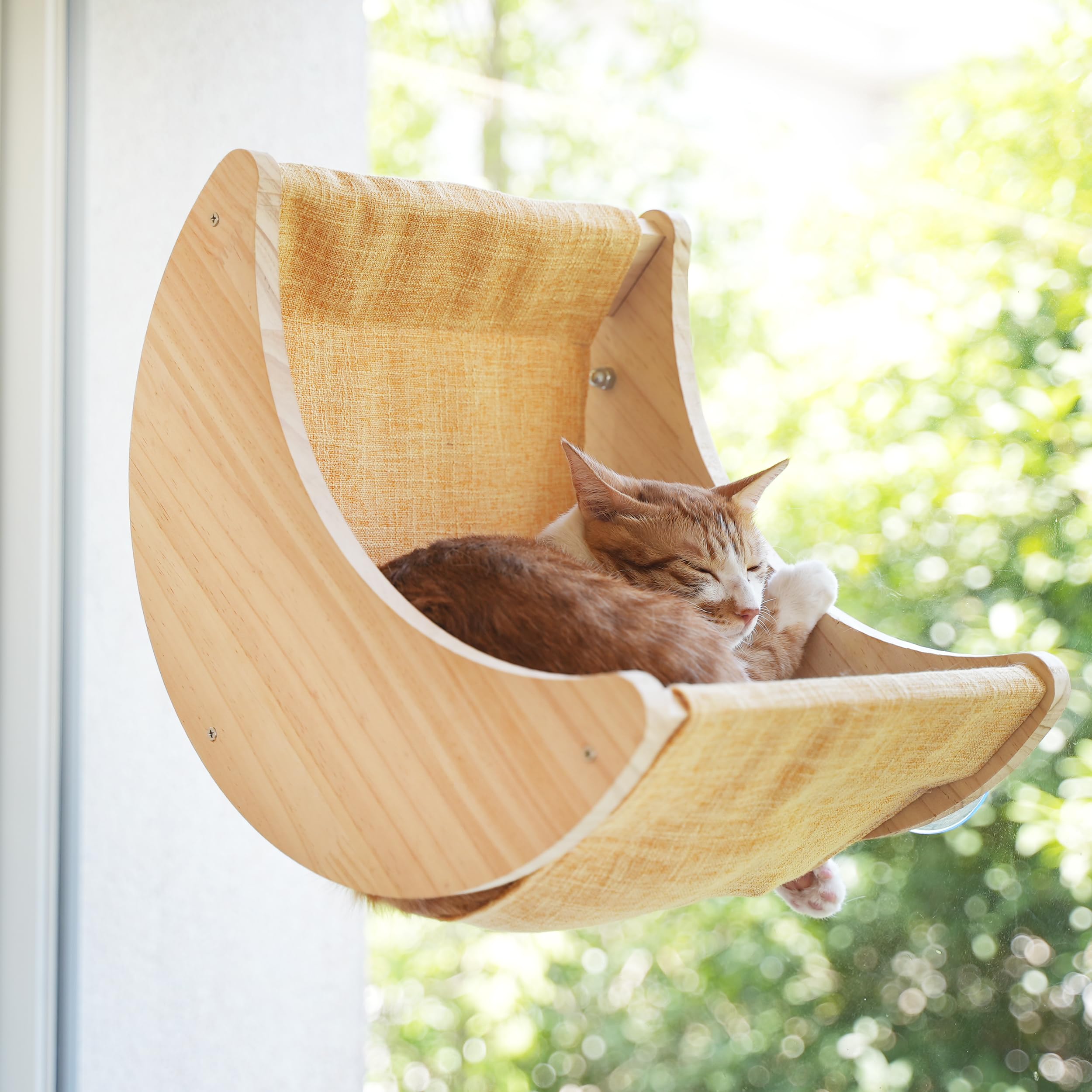 Hapykitys Window Cat Beds For Indoor Cats Perches Moon Shelves Mounted With Strong Suction Cups Cat Window Seat For Sleep And Wa