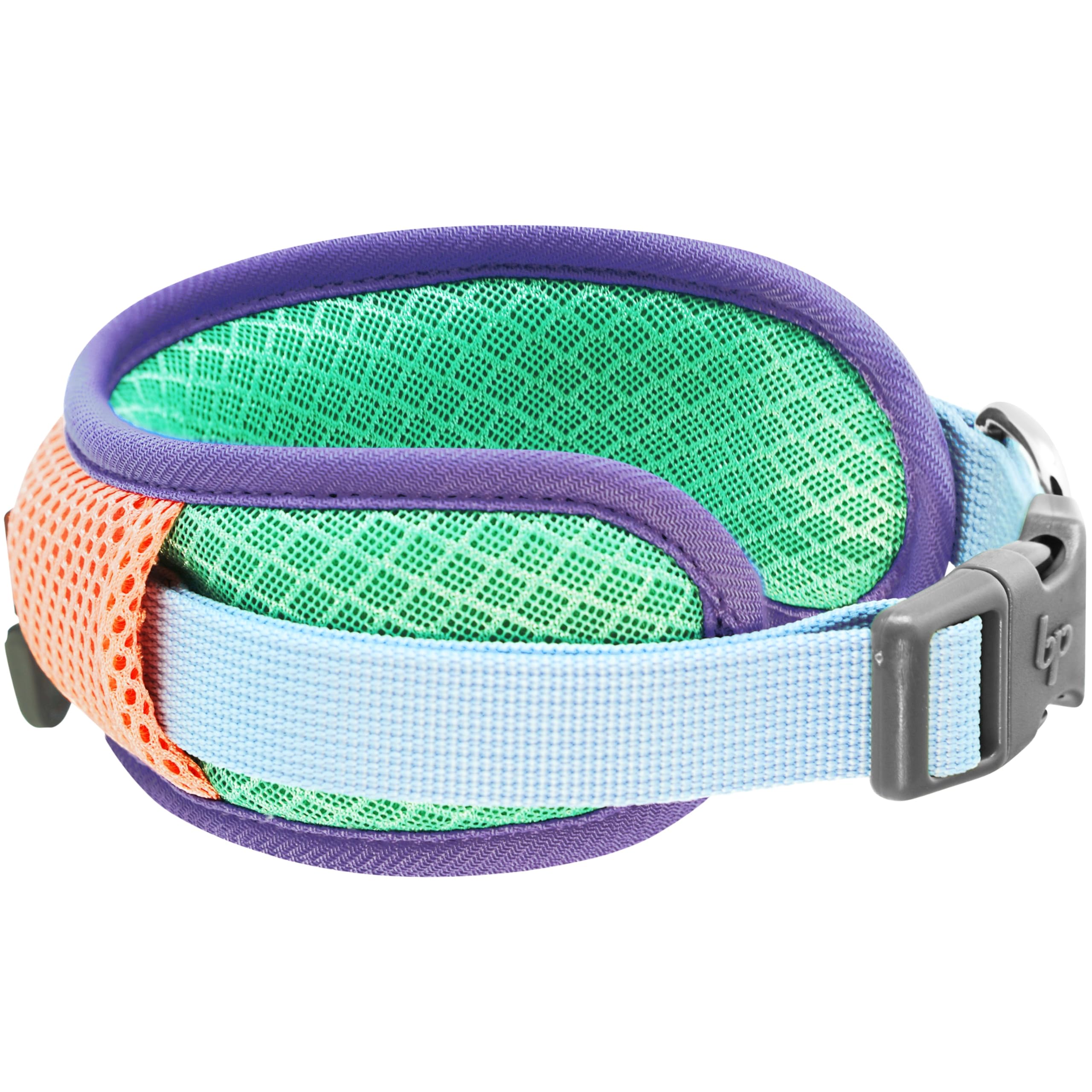 Blueberry Pet Dog Collar - Thick Dog Collar For Medium Dogs, Vibrant Mesh Padded, Mint & Coral, Eco-Friendly, Neck 14.5'-20',