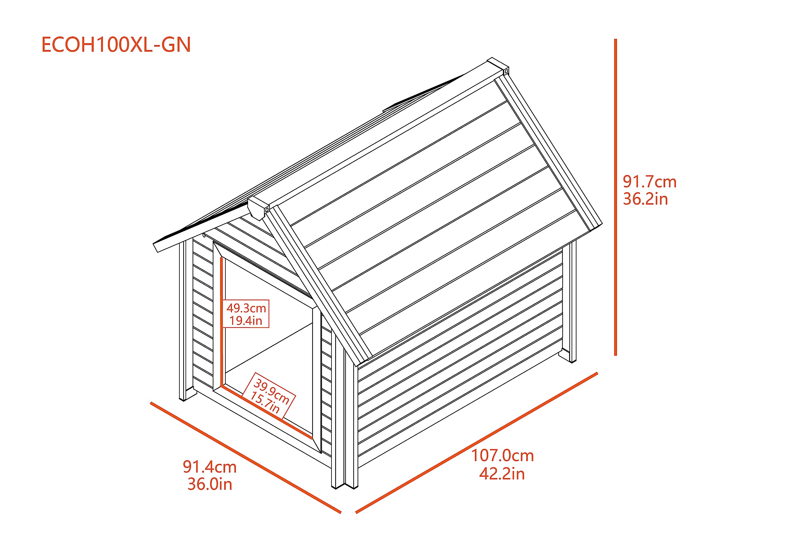 New Age Pet ECOFLEX Bunk Style Dog House, X-Large, Weatherproof and Easy to Clean, Elevated Floor for Ventilation, Quick Assembl