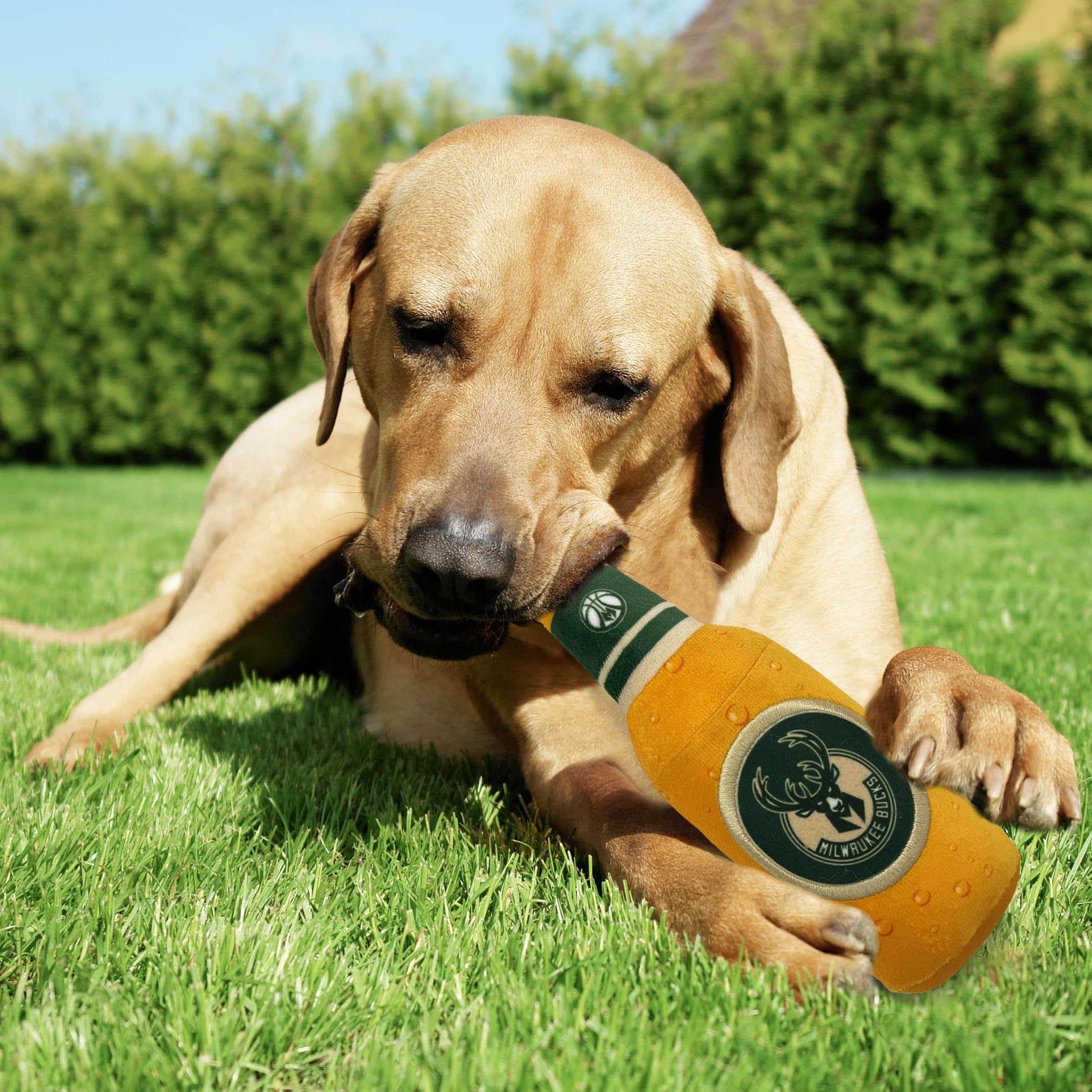 Pets First Nba Milwaukee Bucks Beer Bottle Plush Dog & Cat Squeak Toy - Cutest Stadium Soda Bottle Snack Plush Toy For Dogs & Ca