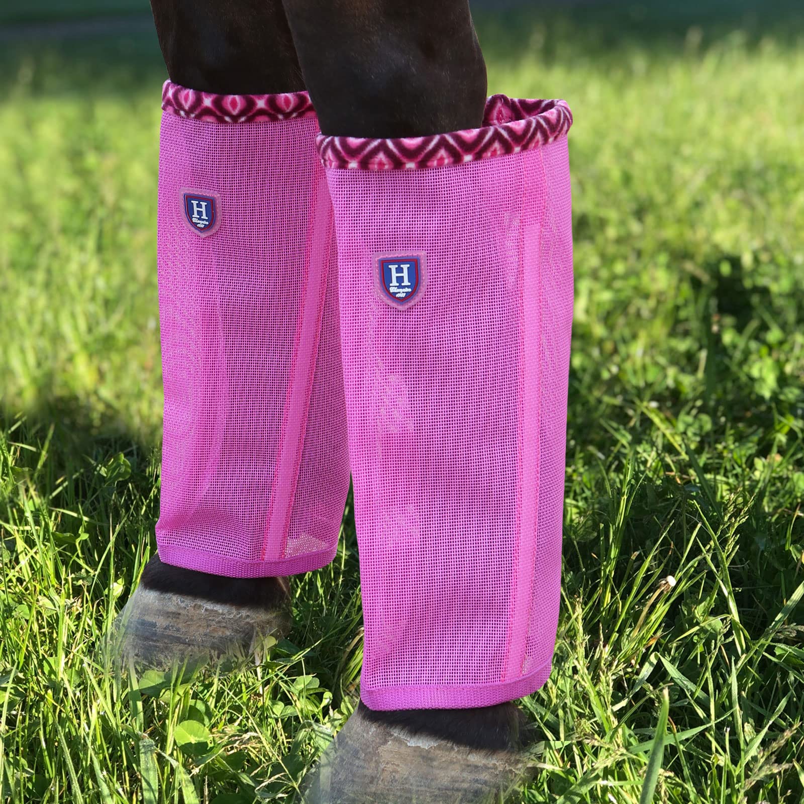 Caremaster Fine Mesh Fly Boots Loose Fitting & Non-Slip Horse Fly Leggings Fleece Air Flow (Set Of 4) Hot Fuchsia Small