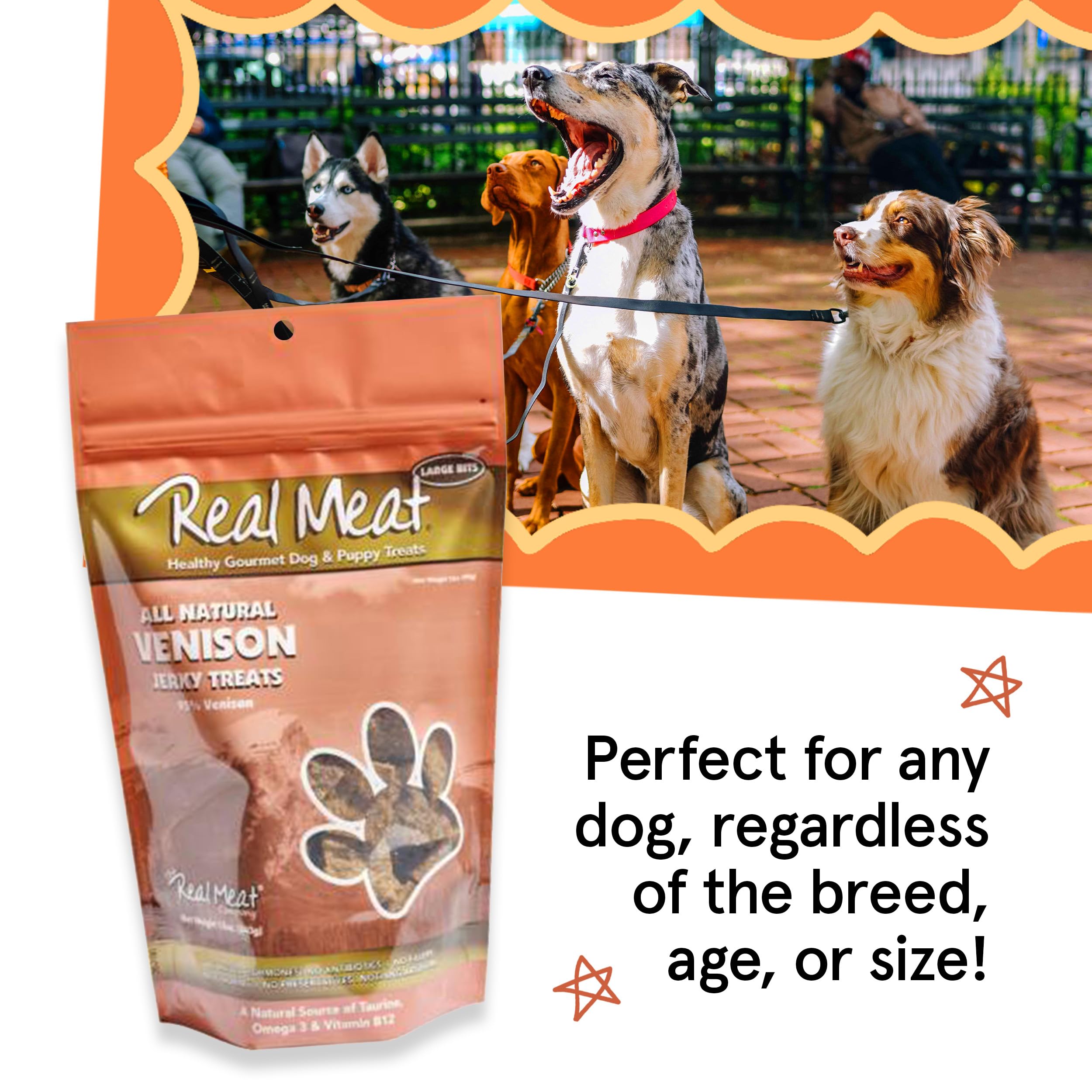 Real Meat Dog Treats - 12oz Bag of Bite-Sized Air-Dried Venison Jerky for Dogs - Grain-Free Jerky Dog Treats Made up of 95% Huma