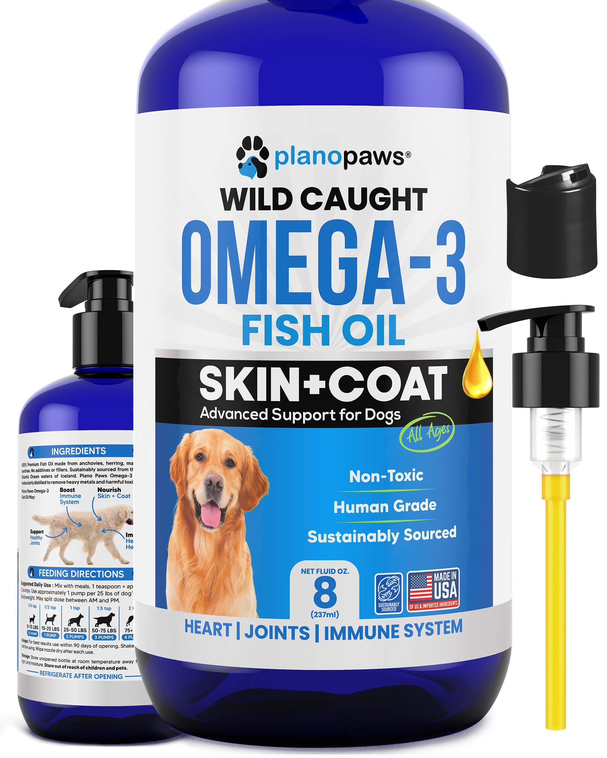 Omega 3 Fish Oil for Dogs  Better Than Salmon Oil  Dog Fish Oil Supplement to Reduce Shedding & Itching  Supports Joints, Bra