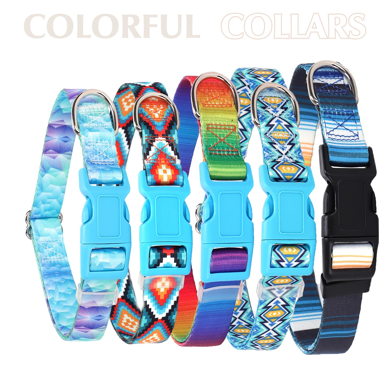 Dog Collars For Small Dogs With Cute Blue Stripes Design For Boys Dog, Adjustable Soft Pet Collar For Xs Small Medium Large Dogs