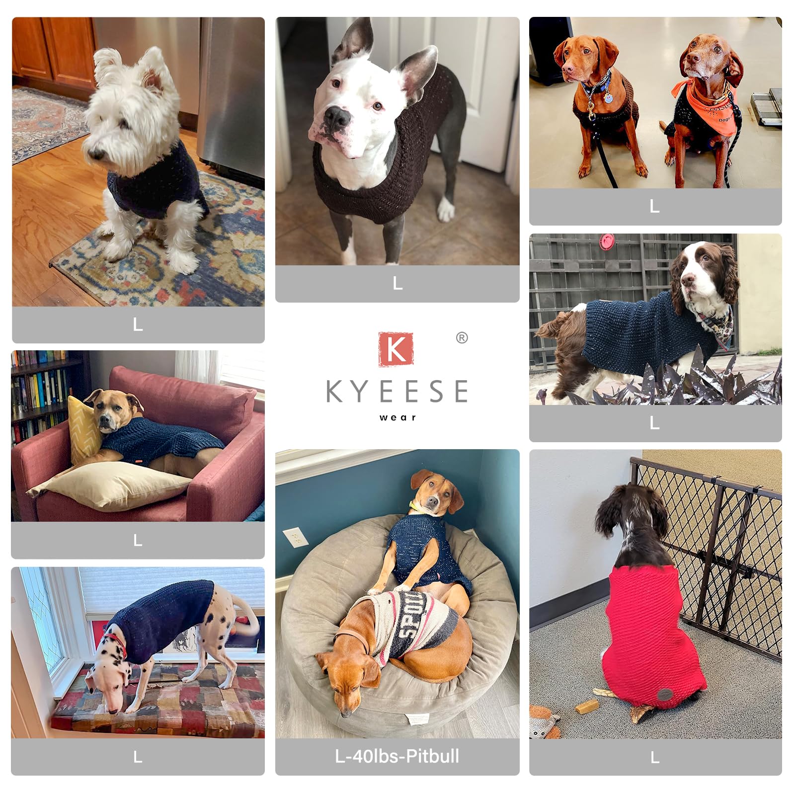 Kyeese Dog Sweater Stretchy Dogs Clothes Medium Pet Sweater With Reflective Yarn Comfy Pet Coats Pullover Dog Sweater For Medium