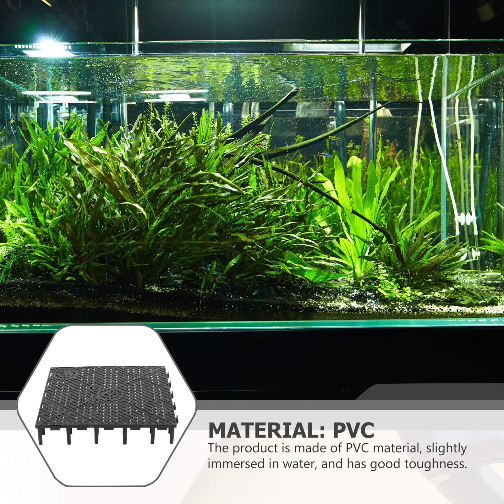 ULTECHNOVO Fish Tank Bottom Plate, 20pcs Aquarium Sand Divider PVC Gravel Board Aquarium Substrate Stratum Splicing Aquarium Acc