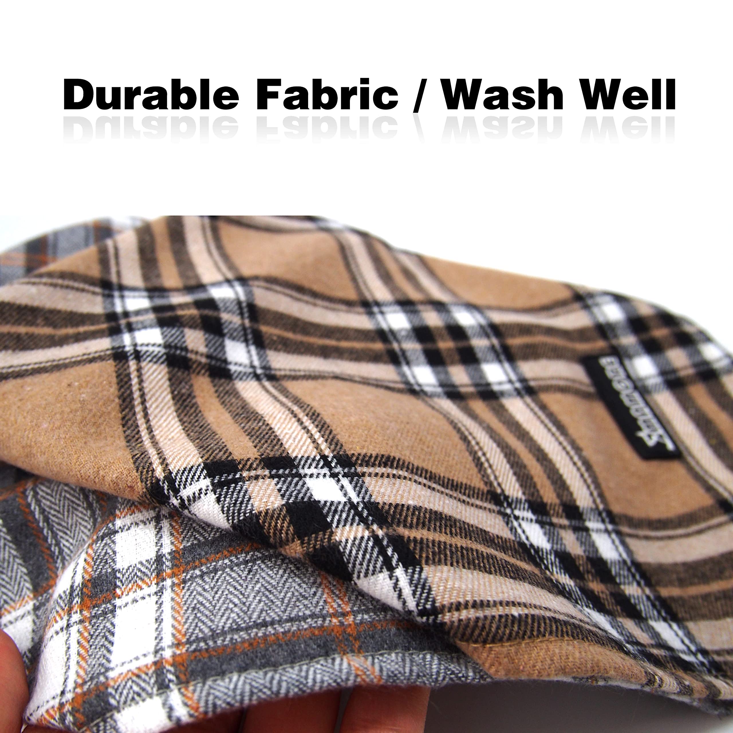 Soft Washable Plaid Bandanas For Dogs And Cats,Adjustable Triangle Bib Comfortable Scarfs For Girl Boy Dogs Puppies (Light Khaki, Large)