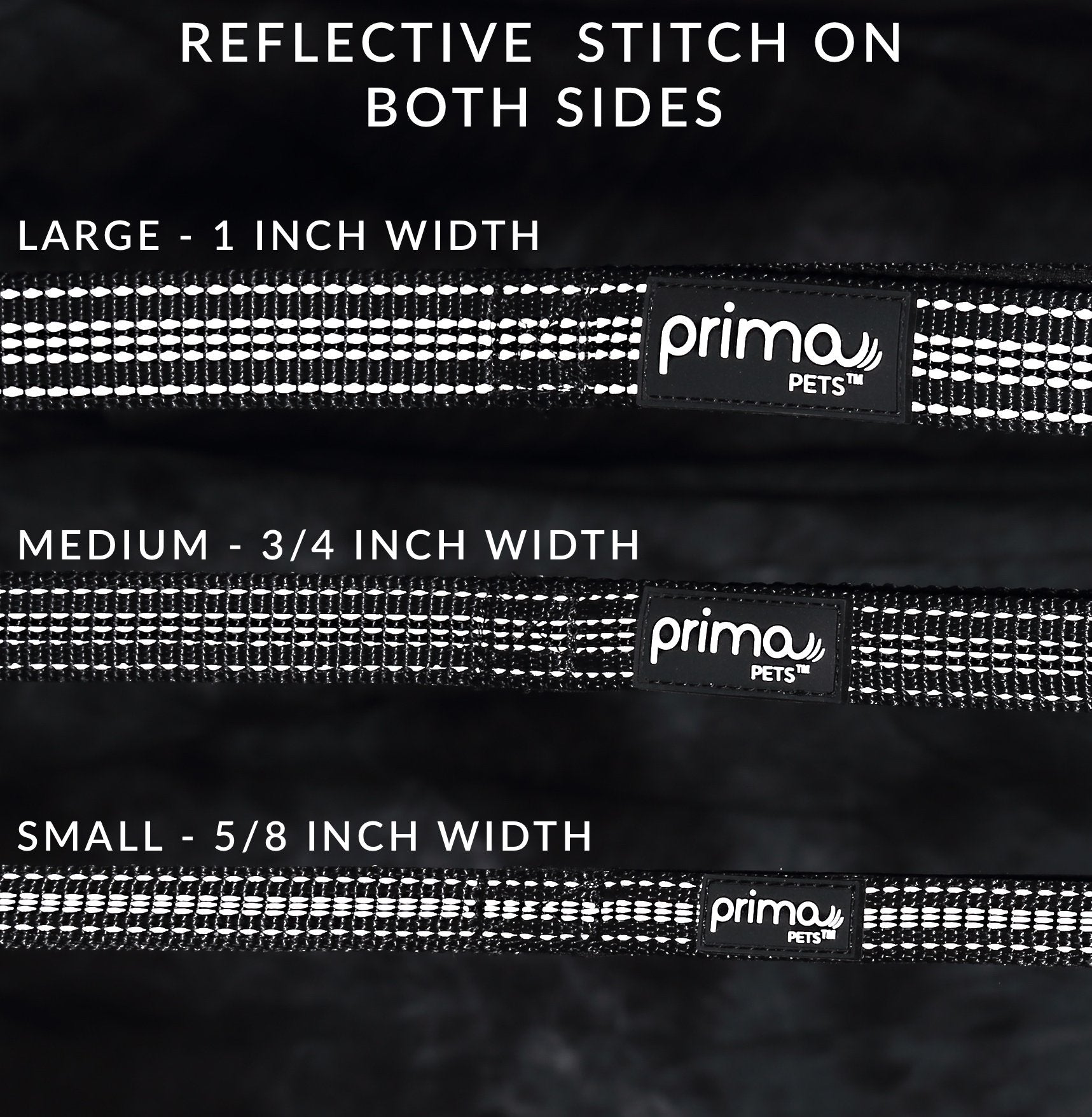 Prima Pets No Tangle Reflective Dog Leash Coupler - Double Dog Walker And Trainer Leash - Two Dogs Adjustable Splitter Lead - Each Side Adjusts 11' To 20' In Length (Small - 5/8' Width, Black)