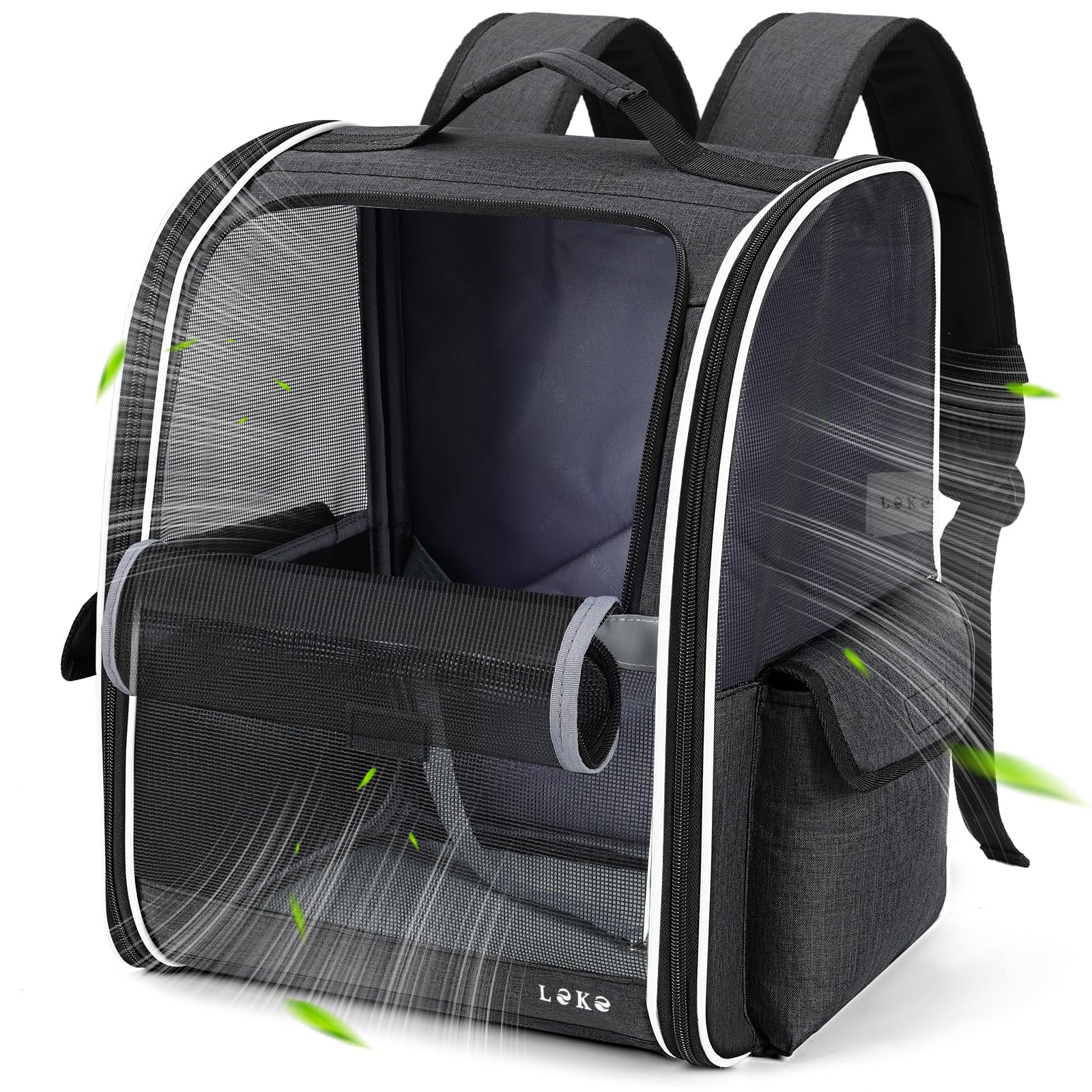 Lekereise Dog Carrier Backpack for Small Medium Large Dogs Cats up to 25 lbs, Breathable Pet Backpack Carrier with 3 Entrances, 