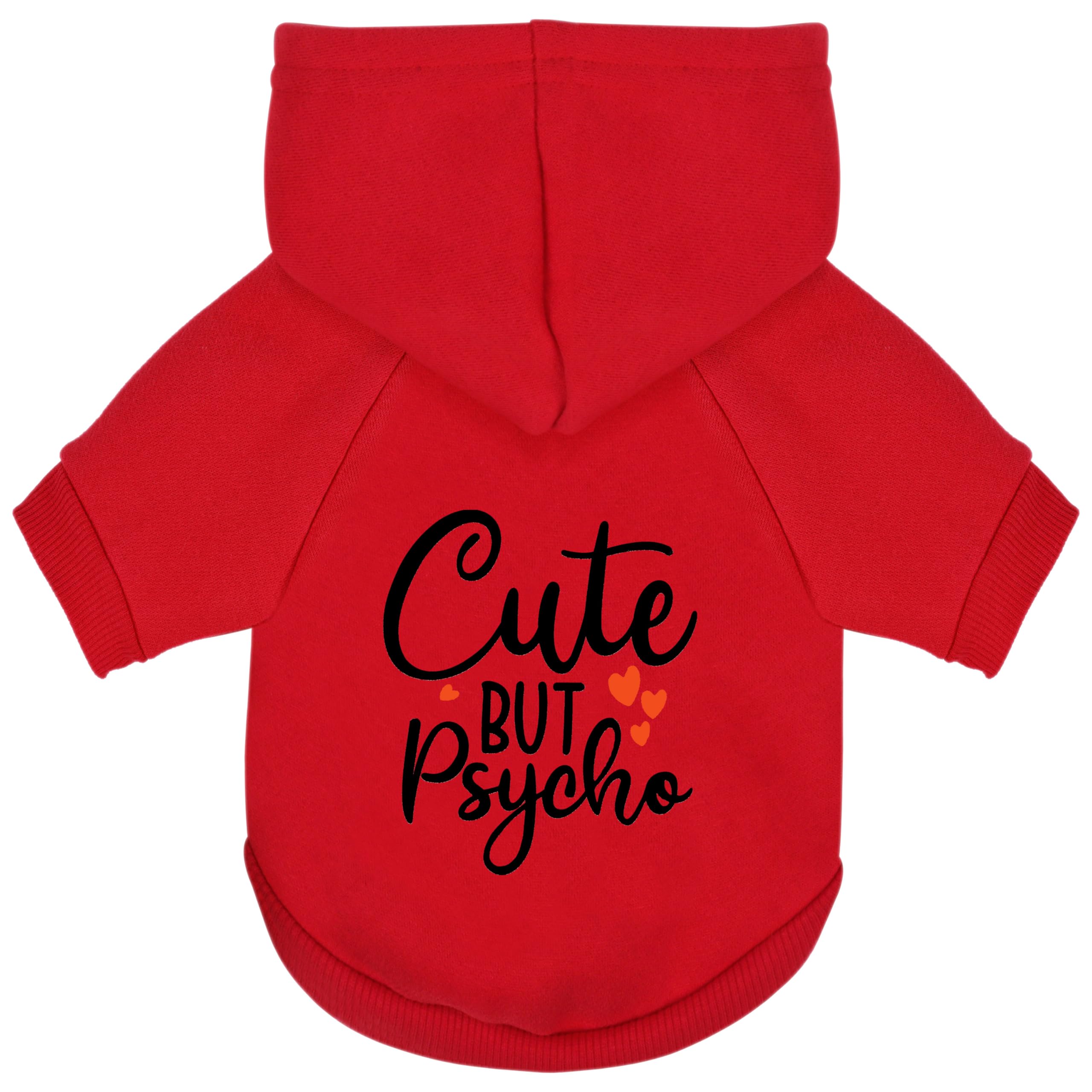 Cute But Psycho Dog Hoodie - Warm And Soft Dog Sweatshirt With Leash Hole, Fun Slogan Print, Cozy Winter Coat For Small Medium D