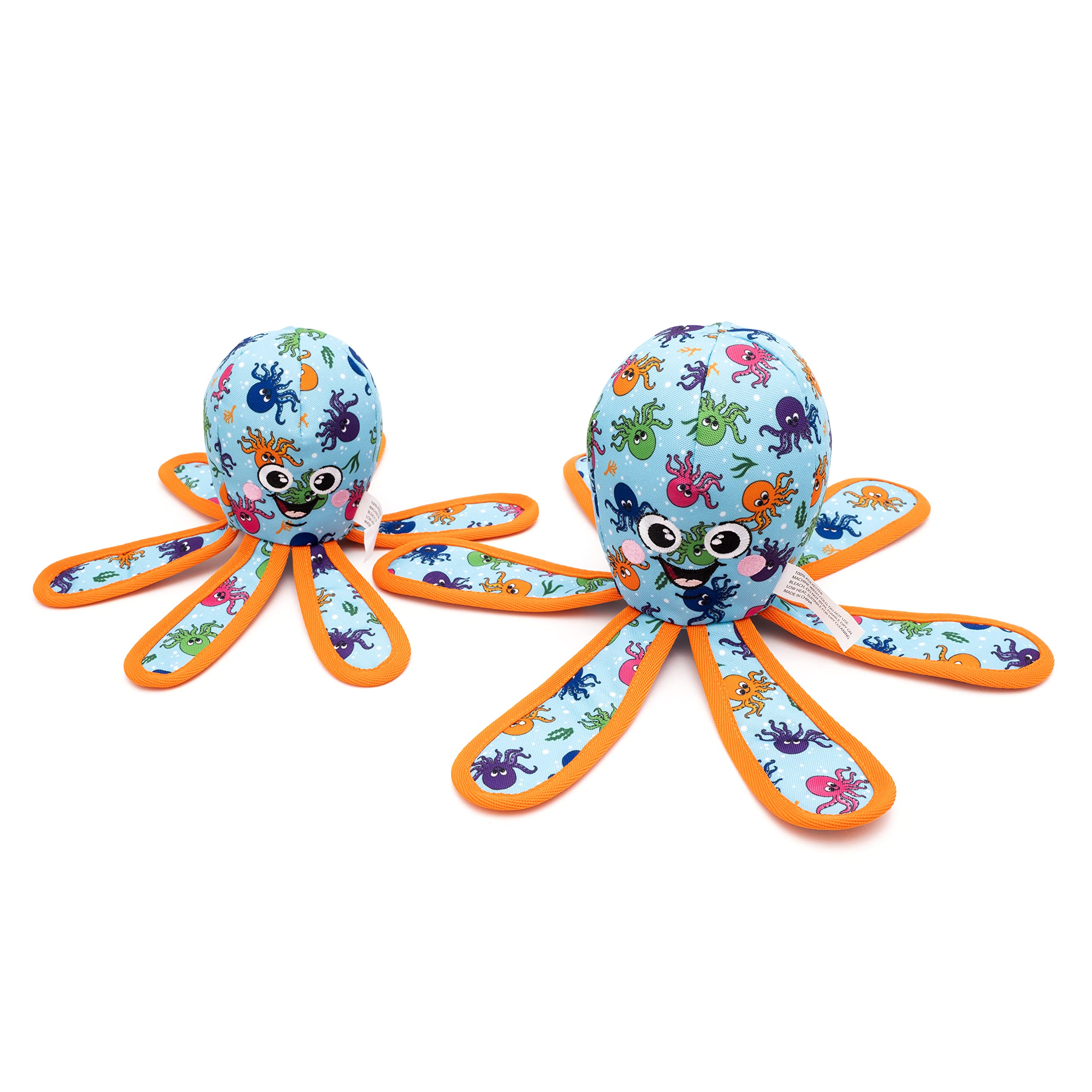 The Worthy Dog Otis Octopus Durable Strong Squeaky Dog Toy - Soft And Safe For Indoor Play, Tough Enough For Outdoor Fun - Blue