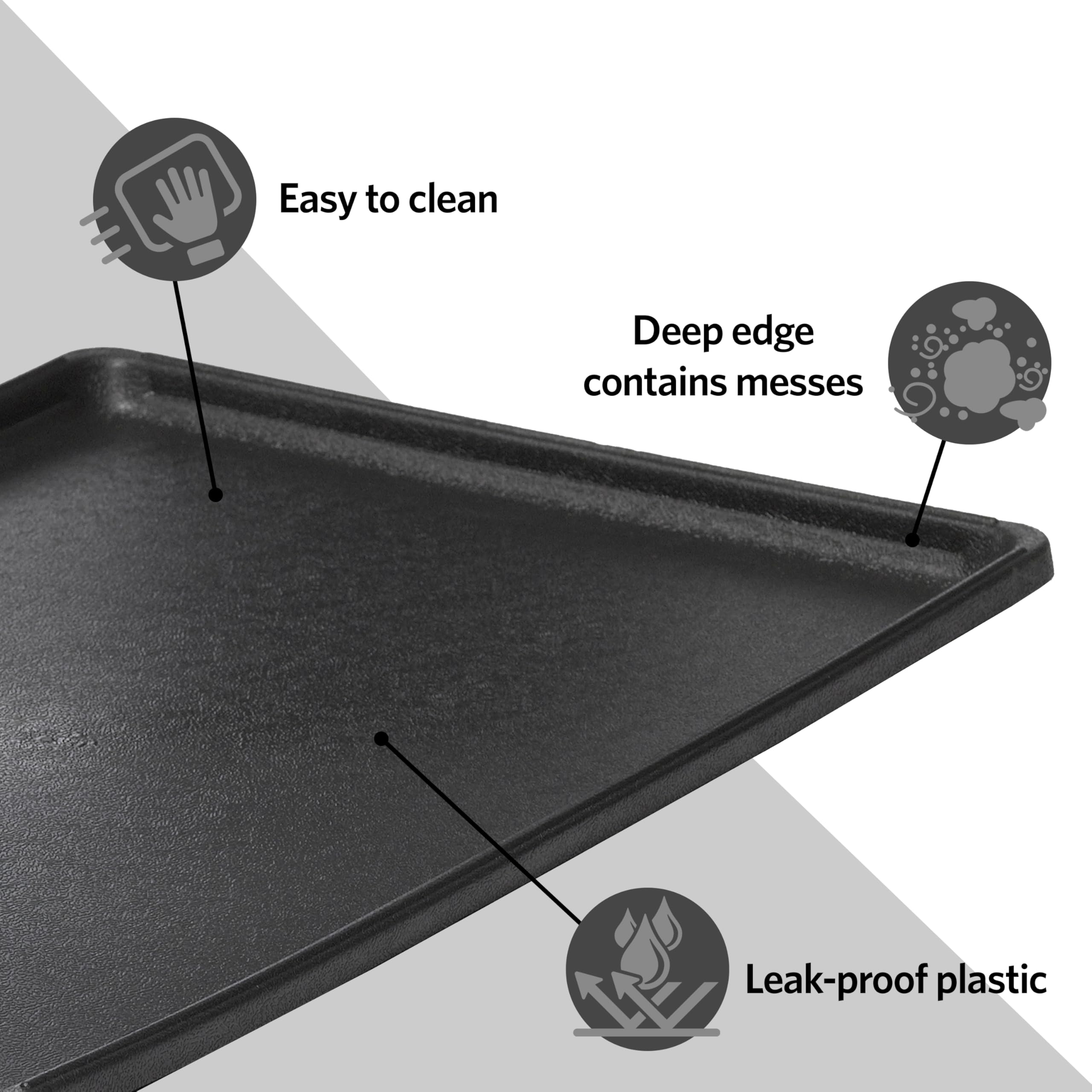 MidWest Homes for Pets Black Replacement Pan for 42" Dog Crate, 40.6"L x 27.2"W, Durable Polypropylene (PP) Model 9PAN