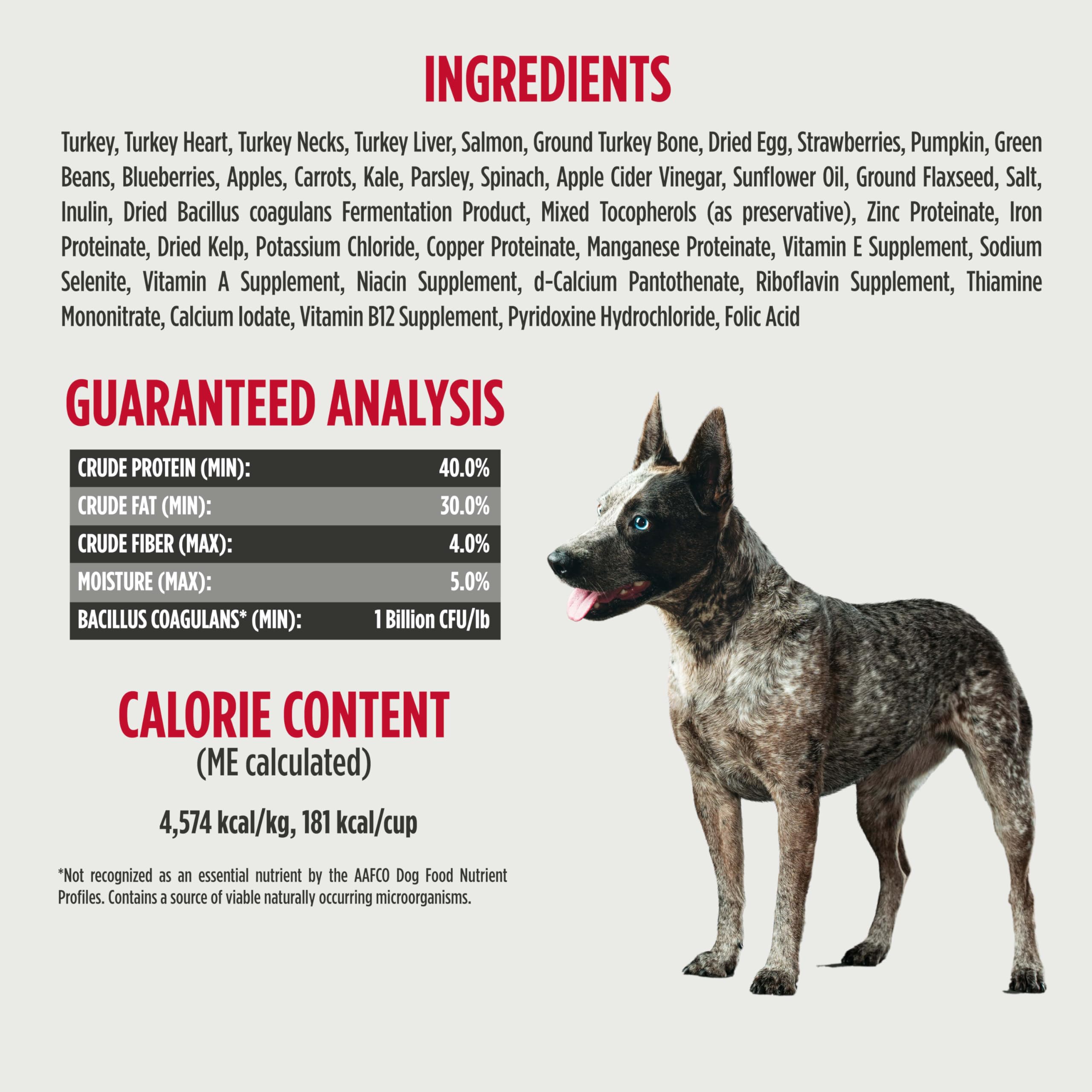 Nulo Freeze-Dried Raw Turkey & Salmon Recipe with Apples Complete and Balanced Dry Dog Food Kibble, 8 Ounce Bag