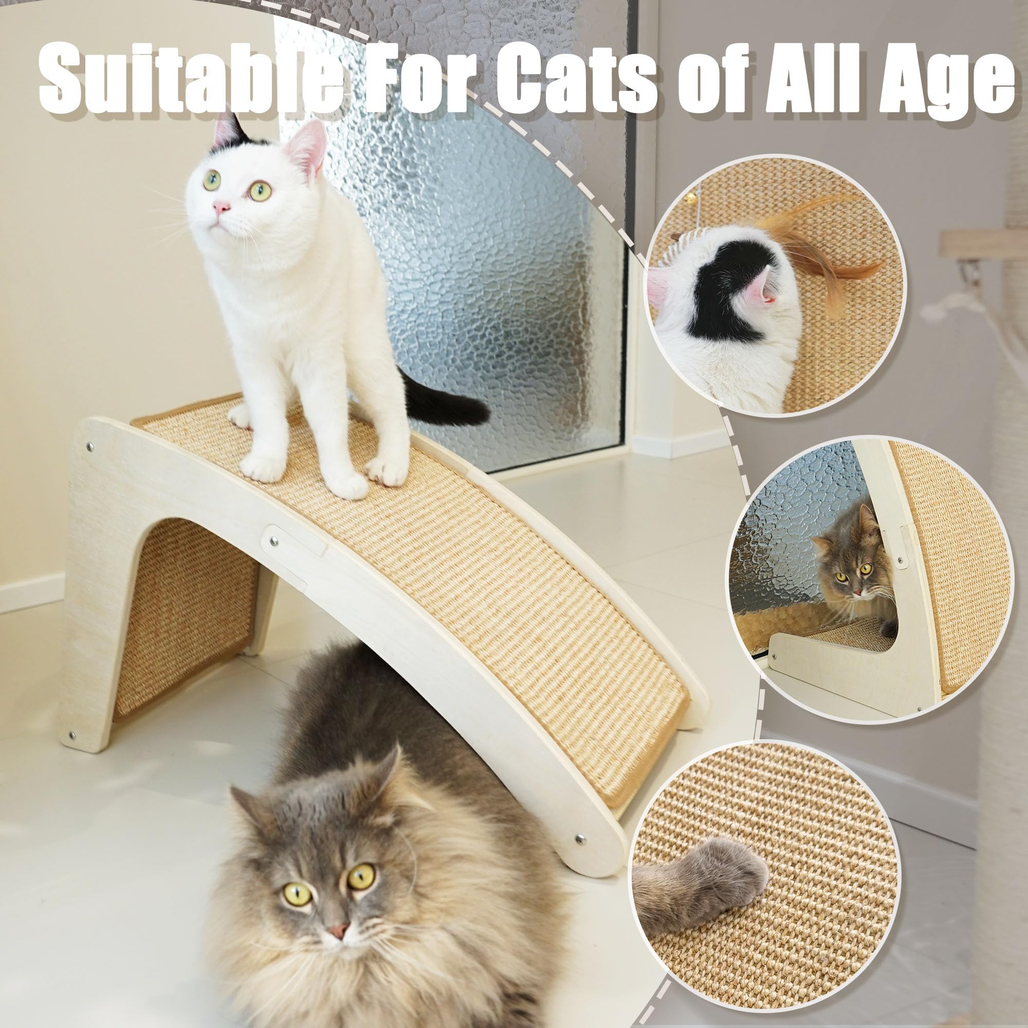 Cat Scratcher, Curved Cat Scratching Board For Indoor Cats, Protecting Furniture Cat Scratch Pad, Floor Mounted Cat Scratching W