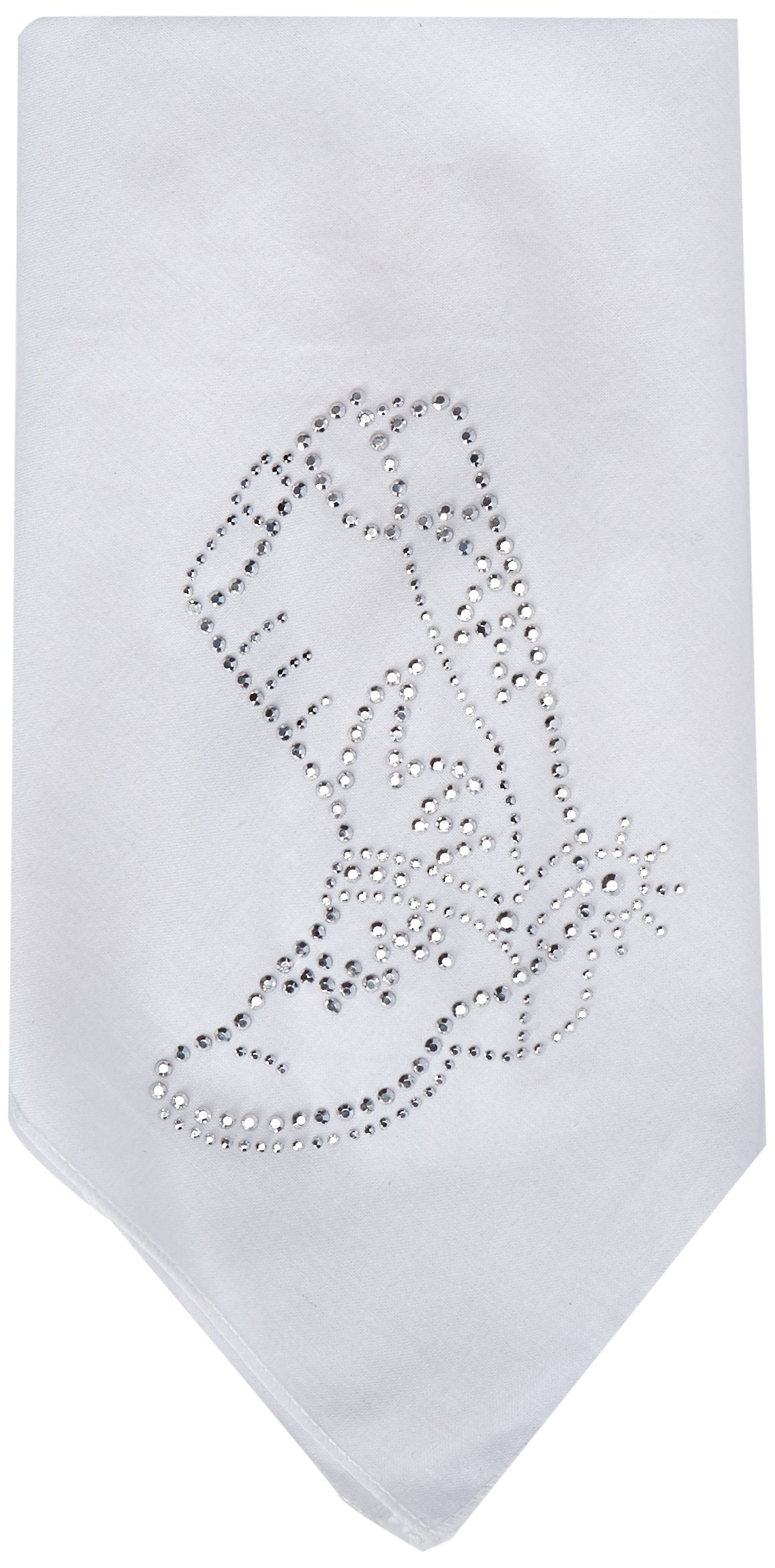 Mirage Pet Products Boot Rhinestone Bandana, Small, White
