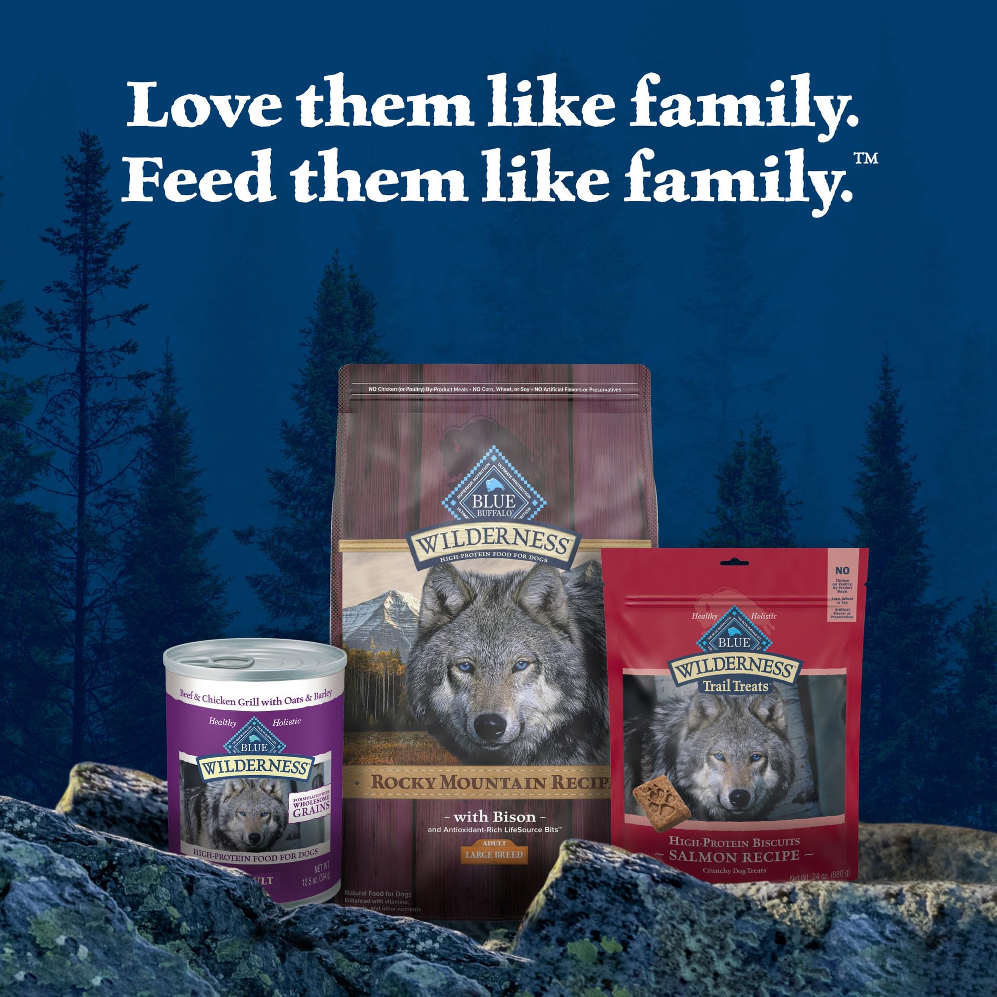 Blue Buffalo Wilderness Rocky Mountain Recipe Natural High-Protein Dry Food for Large Breed Dogs, Bison & Grain, 28-lb bag