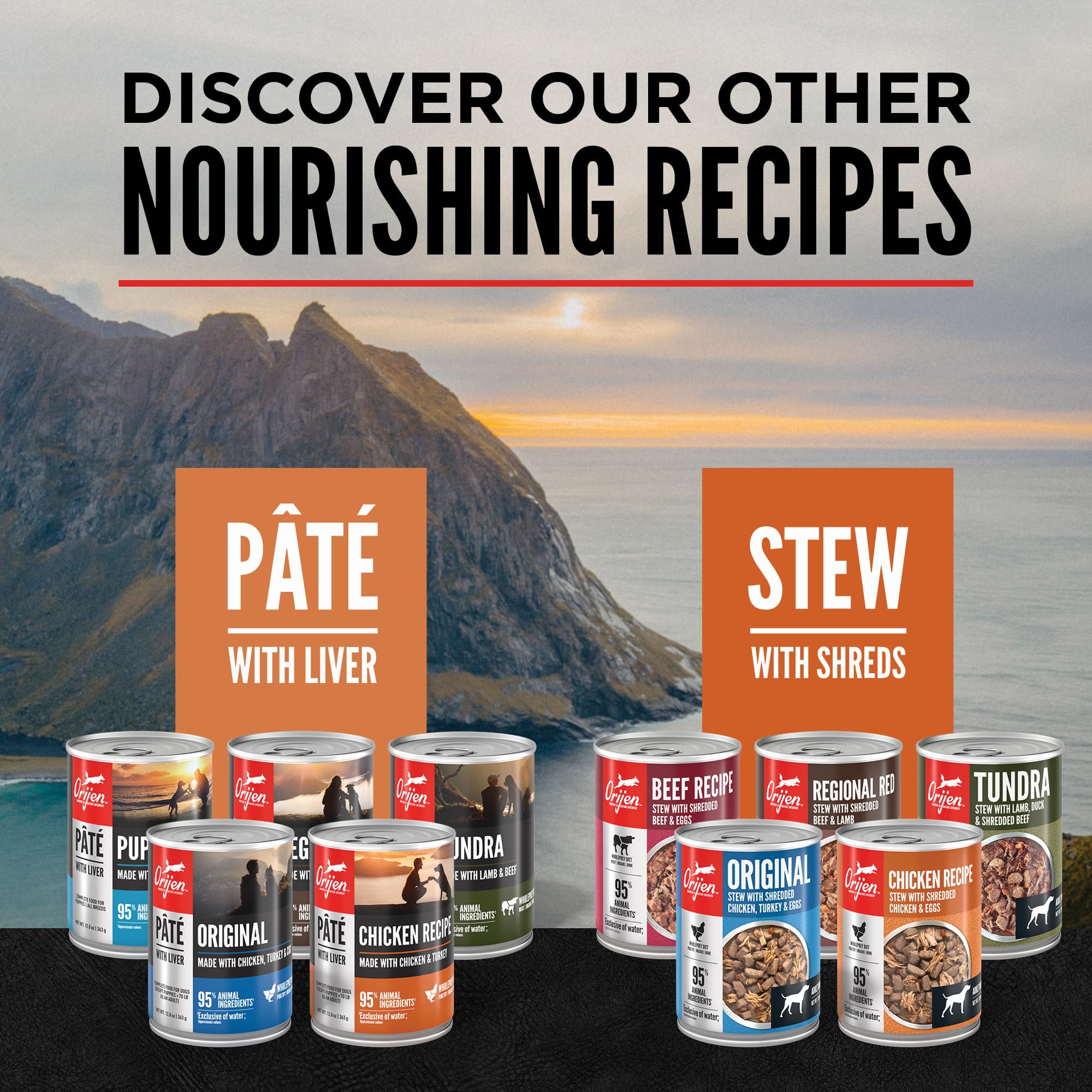 ORIJEN Real Meat Shreds, Grain-Free, Chicken Recipe Stew, Premium Wet Dog Food