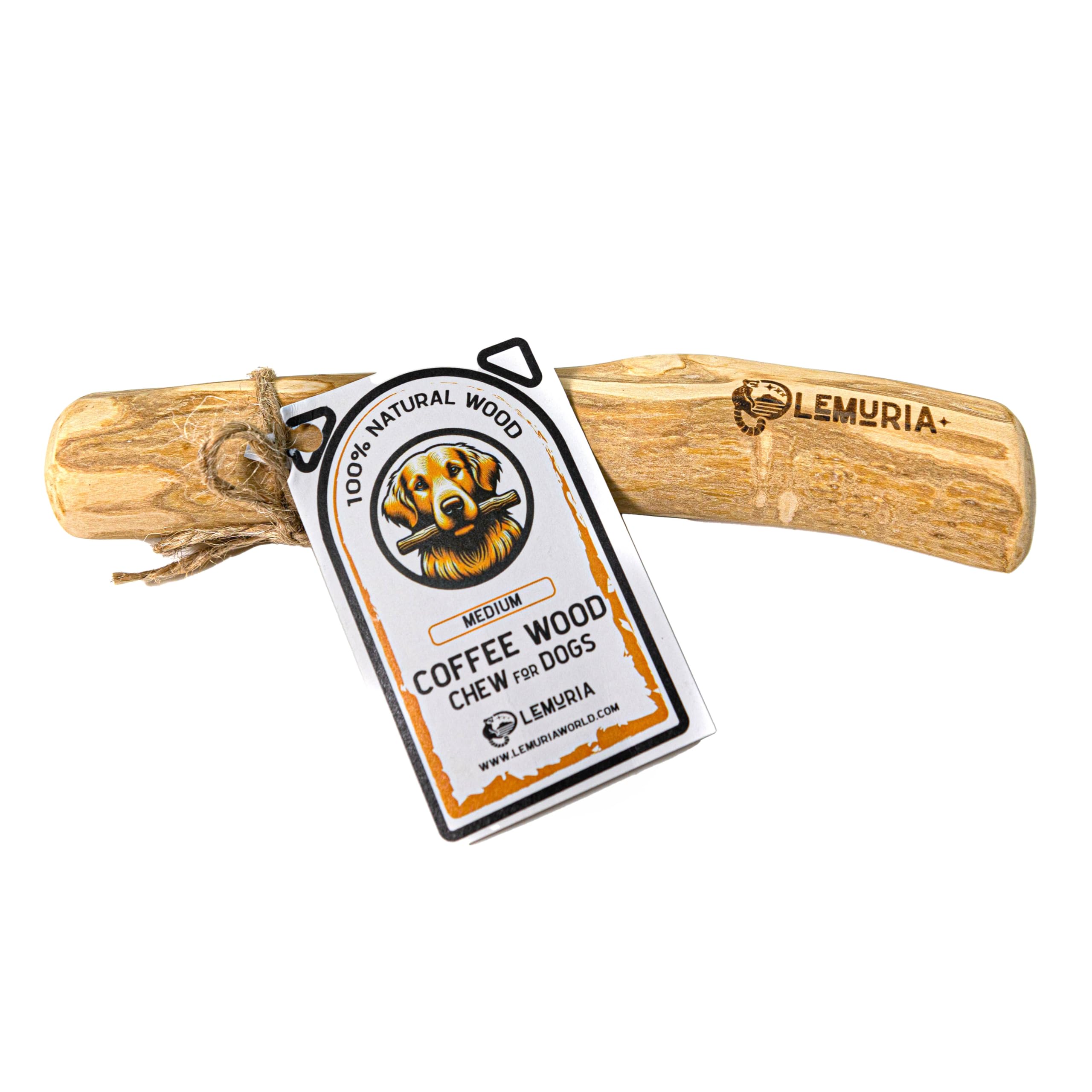 Lemuria Coffee Wood Dog Chew Stick Toy, Natural Durable Real Wooden Bone Sticks For Dogs, Safe Dental Cleaning Chews For Teethin
