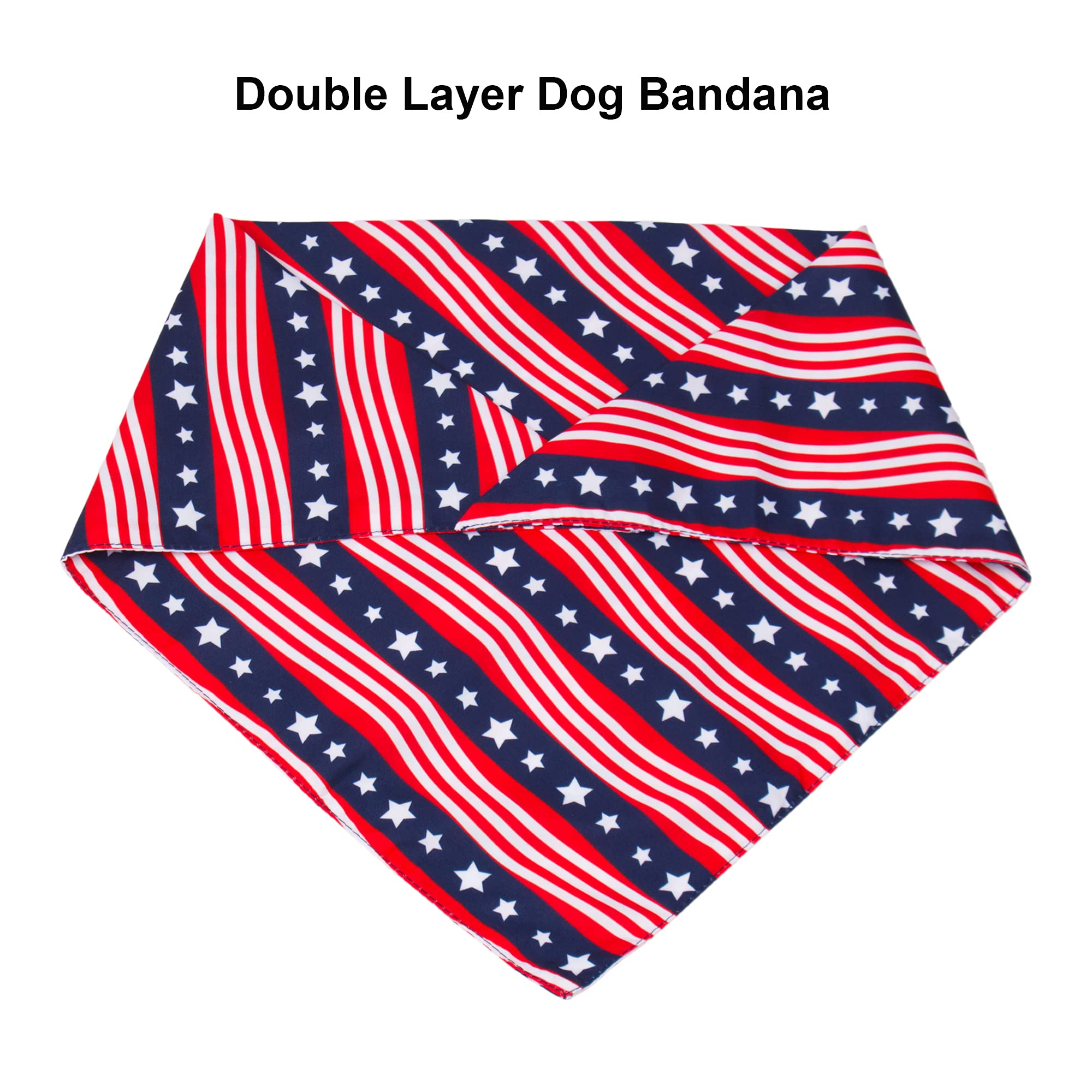 Ptdecor American Us Flag Dog Bandana 4Th Of July Dog Bandanas Reversible Triangle Bibs Scarf For Small Dogs (Style 1, Small)