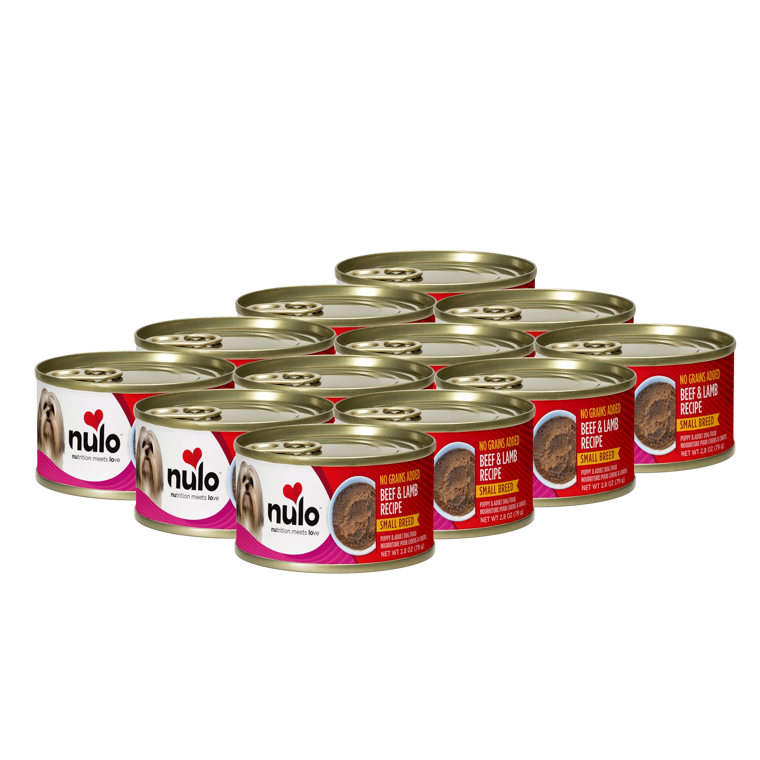 Nulo Grain-Free Small Breed Wet Canned Puppy & Dog Food, Beef and Lamb 2.8 Ounce, 12 Cans