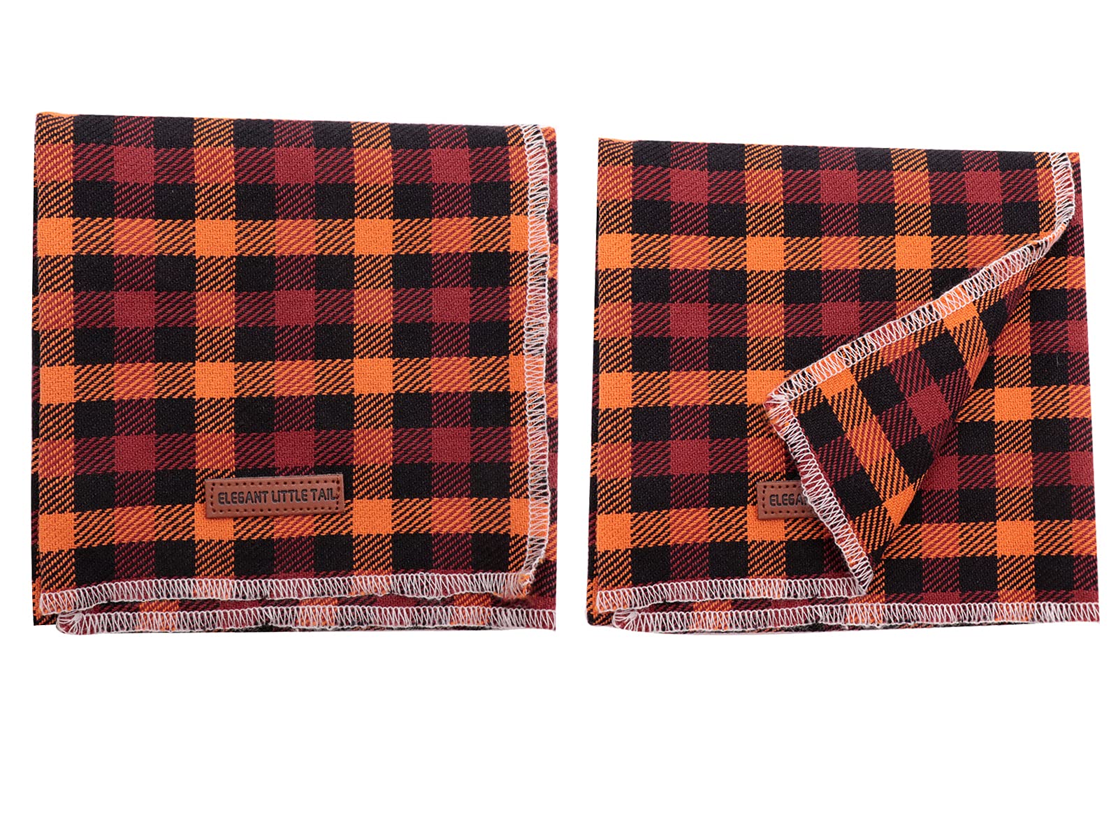Elegant Little Tail Dog Bandanas - 1Pack Washable Fall Scarf, Square Bib Kerchief, Adjustable Pet Bandana For Small Medium Dogs,