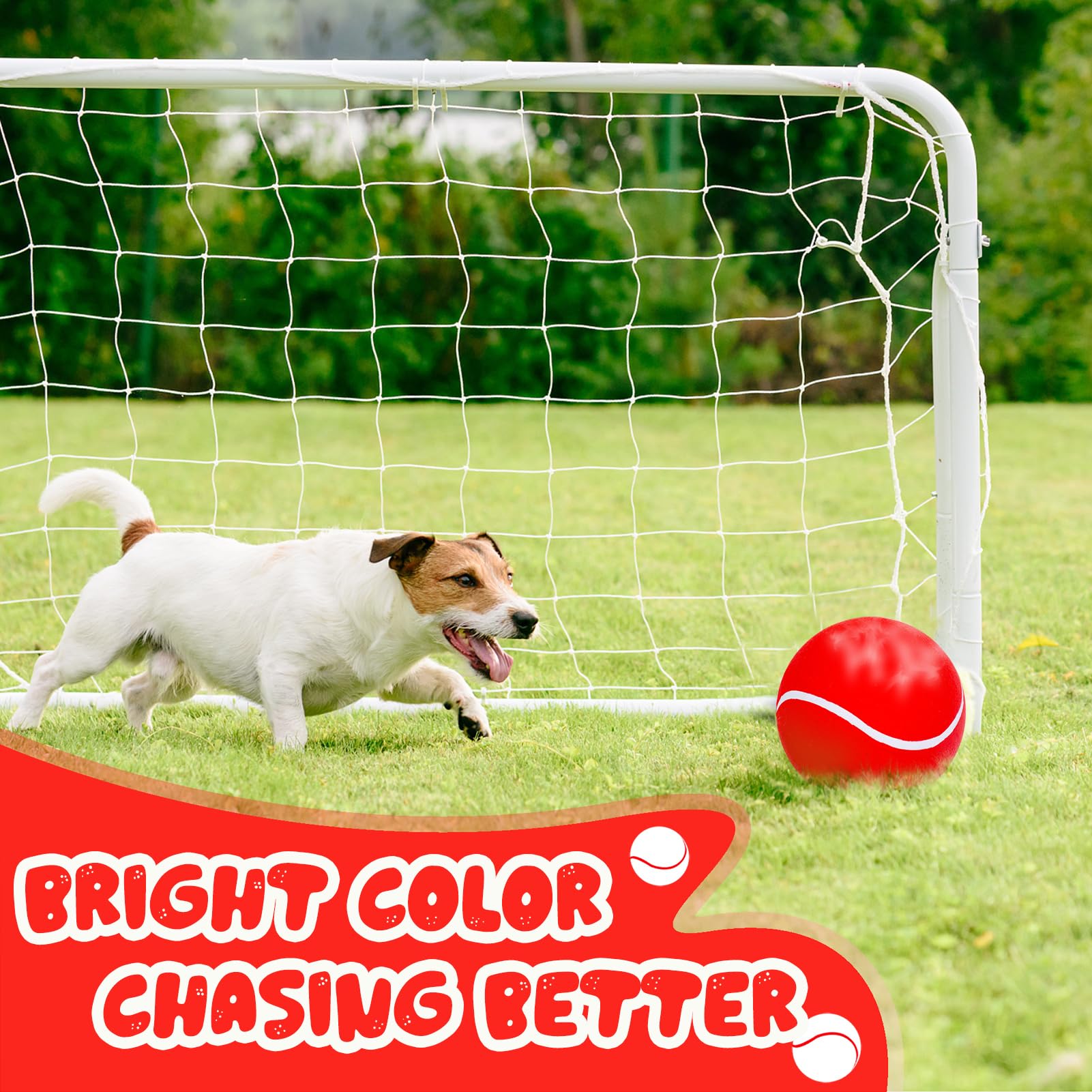 Banfeng Giant 8'' Tennis Ball - Big Pet Toys, Interactive Dog Toy For Small To Large Dogs (Red, Medium)