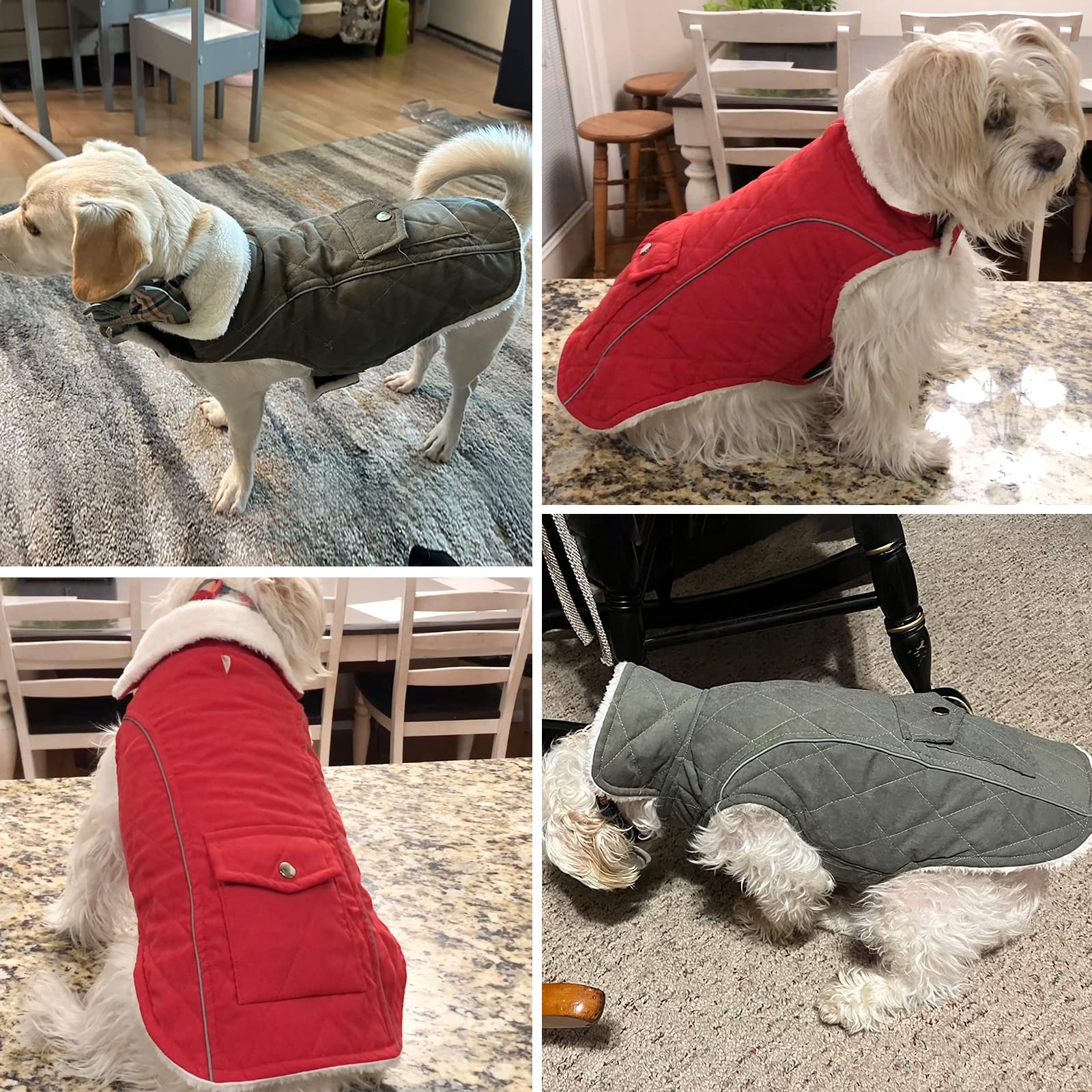 Malier Winter Coat - Windproof Dog Coats With Pocket, Extra Warm Fleece Jacket, Reflective Clothes For Small To Large Dogs And P