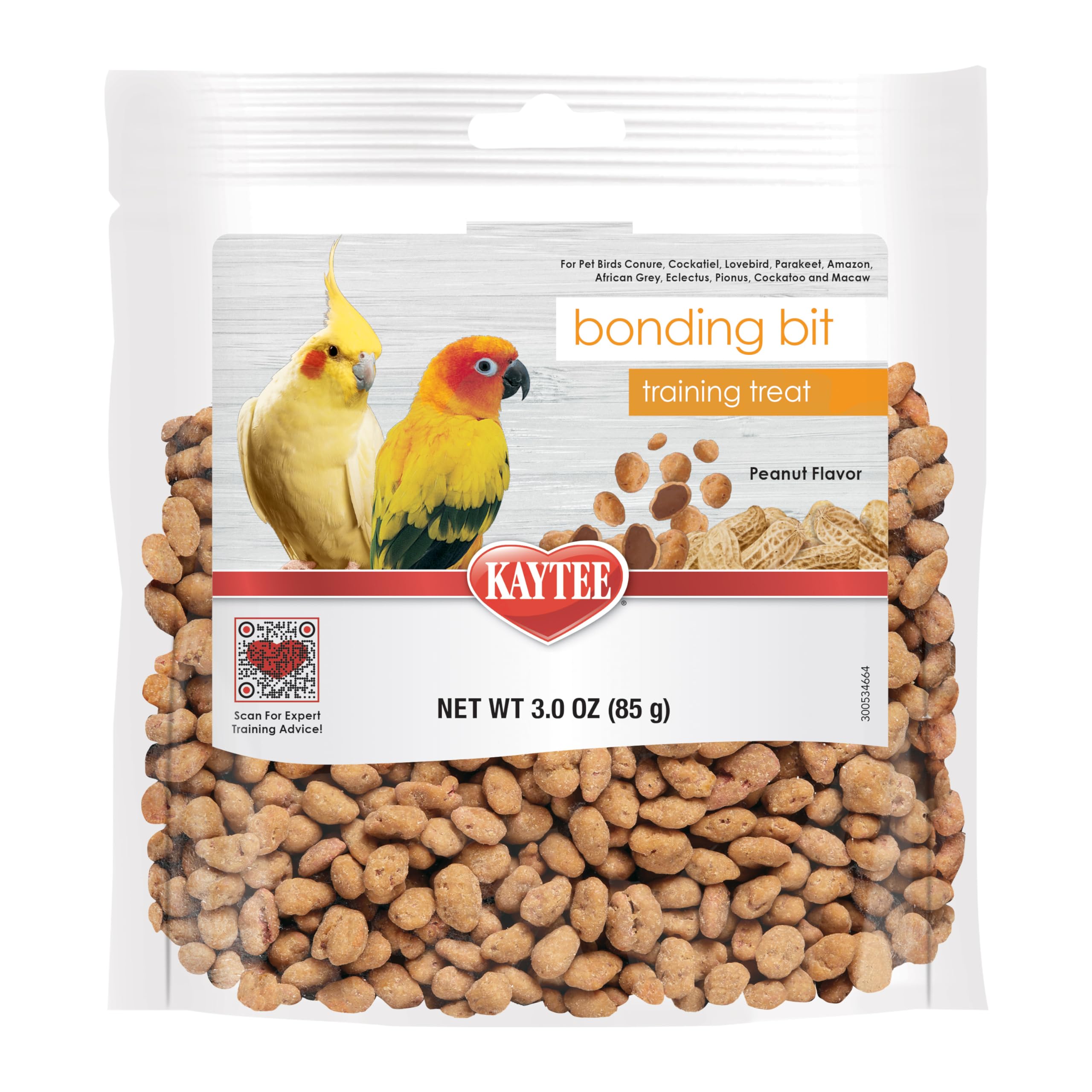 Kaytee Pet Bird Bonding Bits Training Treat for Conures, Cockatiels, Lovebirds, Parakeets, Amazons, African Greys, Ecletus, Pion
