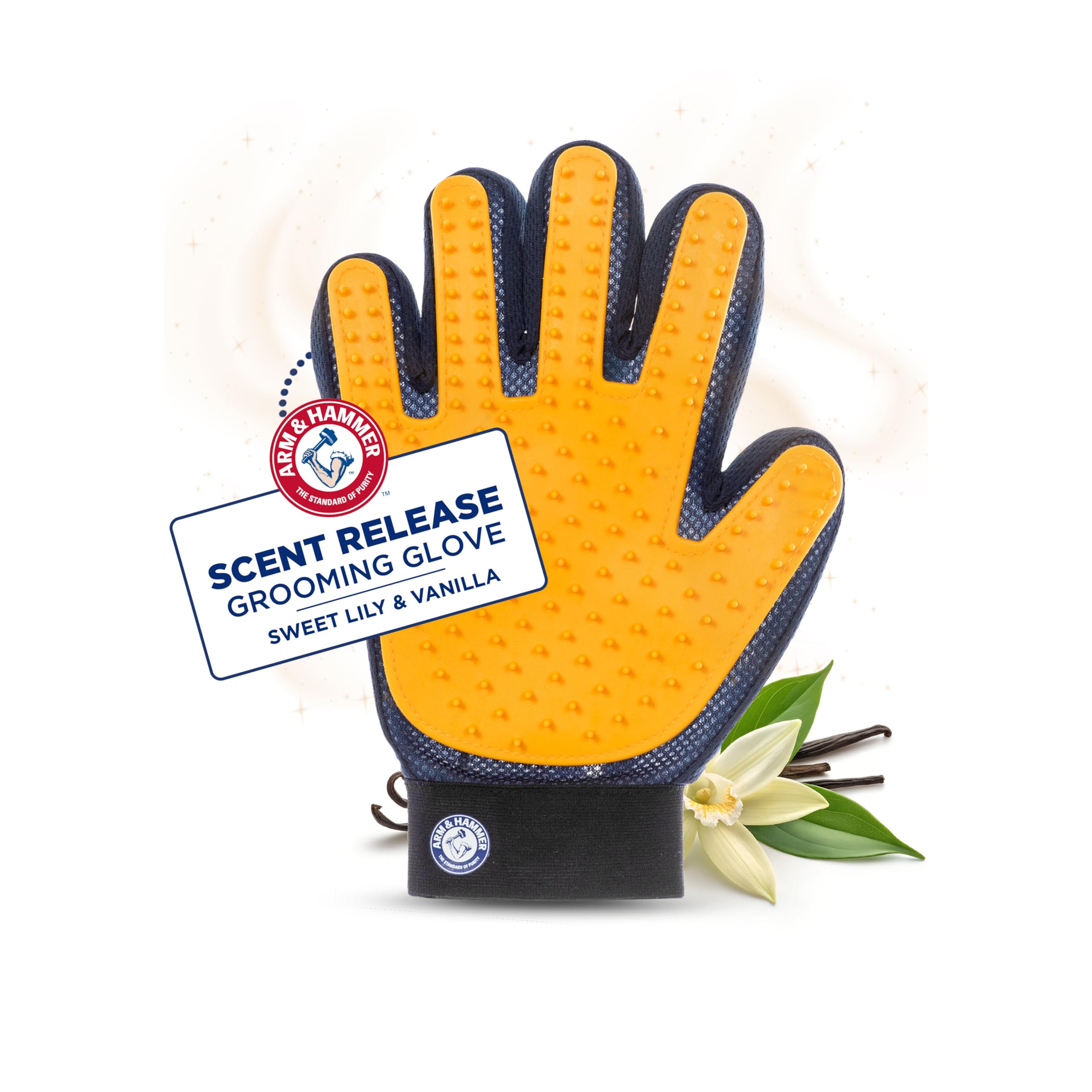 Arm & Hammer Deodorizing Dog Grooming Glove with Fragrance Transfer Technology - Scented Deshedding Dog Brush for Bathing, Pet H