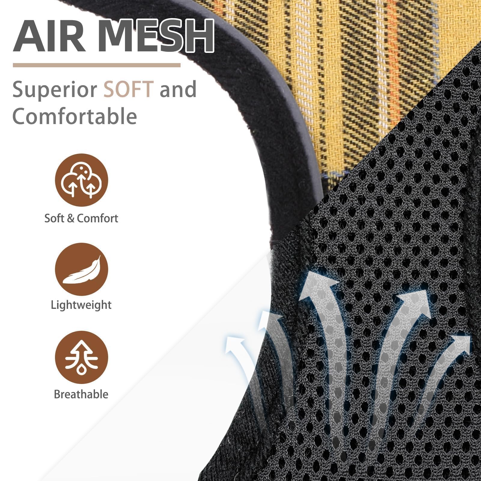Pupteck Soft Mesh Dog Harness And Leash Set Pet Puppy Cat Comfort Padded Vest No Pull Harnesses, Yellow, Xs