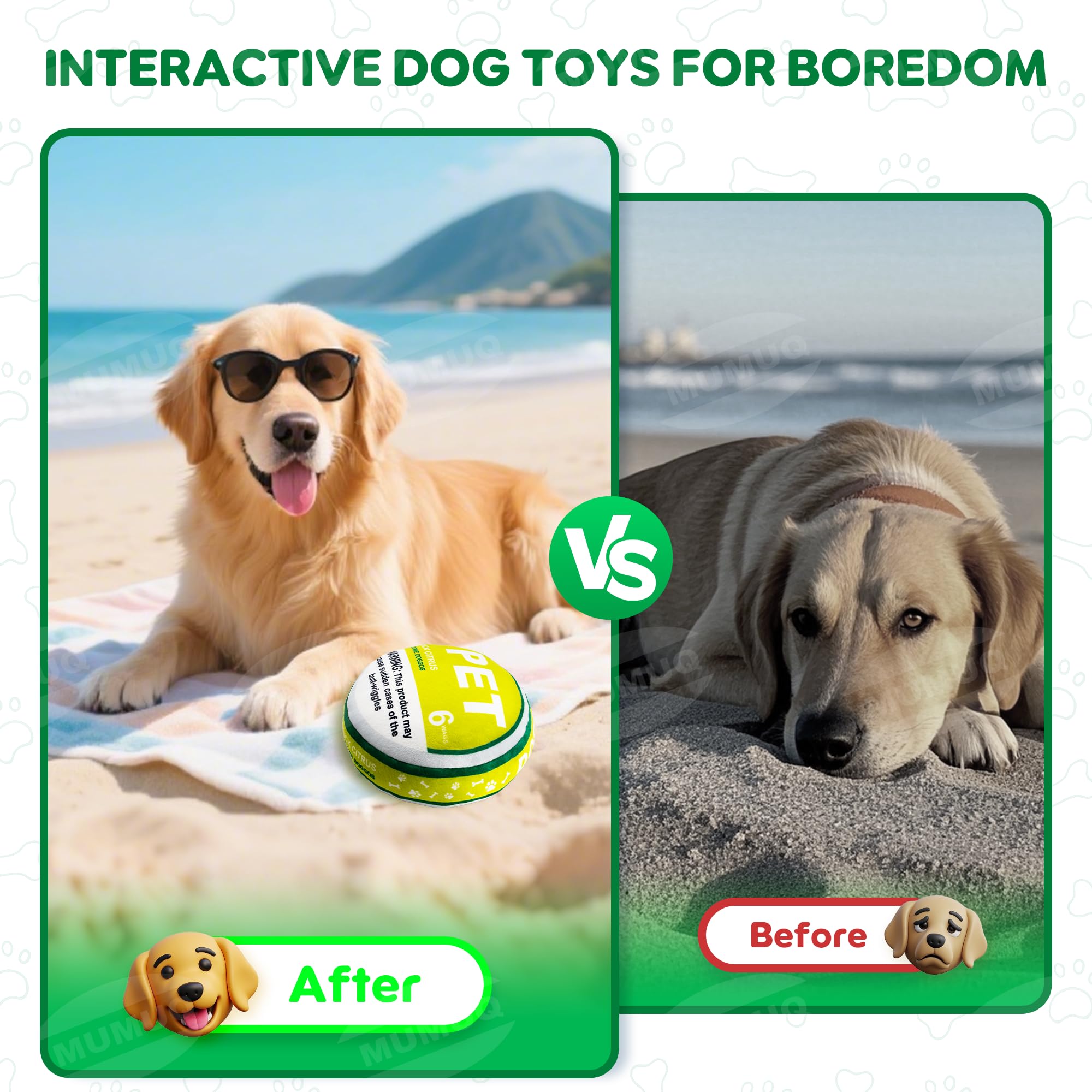 Funny Pupper Deckies Parody Dog Toy, Interactive Plush Squeaky Crinkle Dogs Toys, Cute Puppy Chew Toy, Plush Pet Toys for Small