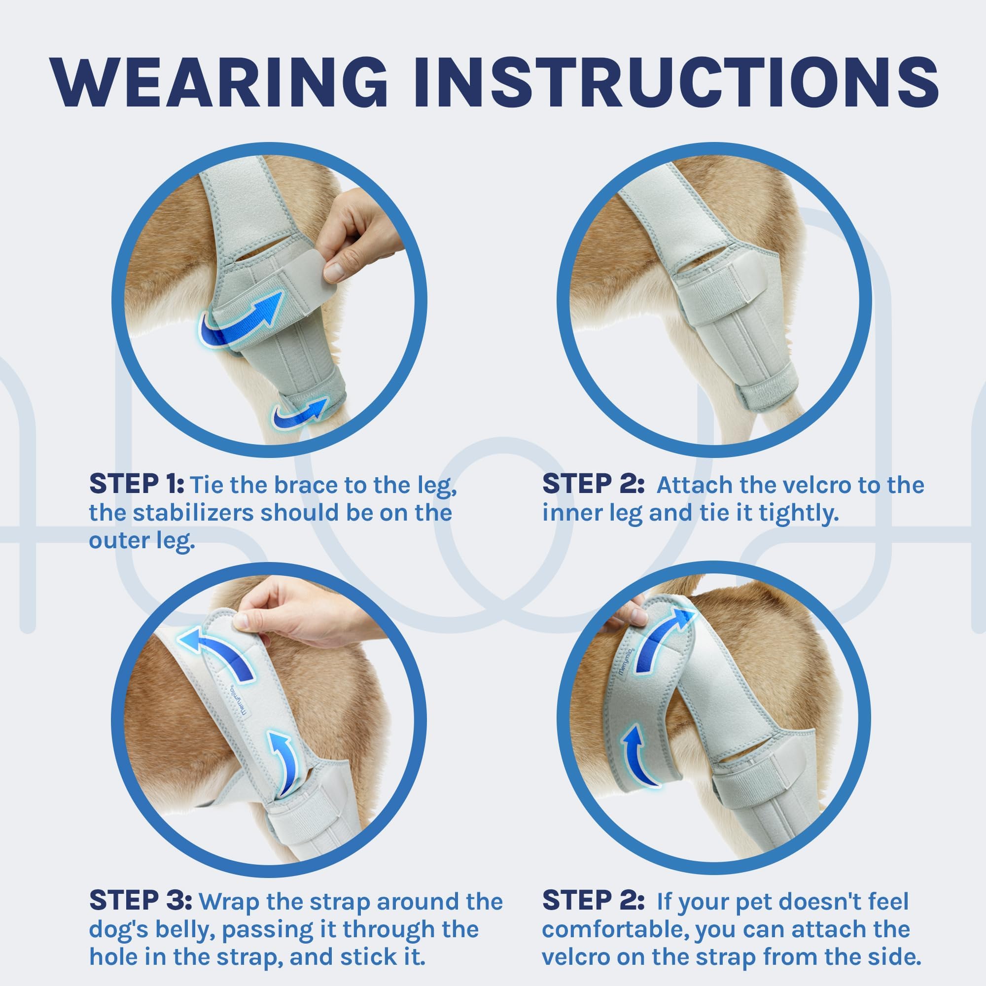 MerryMilo Dog Knee Brace, Support for Large and Small Dogs with ACL, CCL, Cruciate Ligament Injuries, Patella Dislocation, or Os