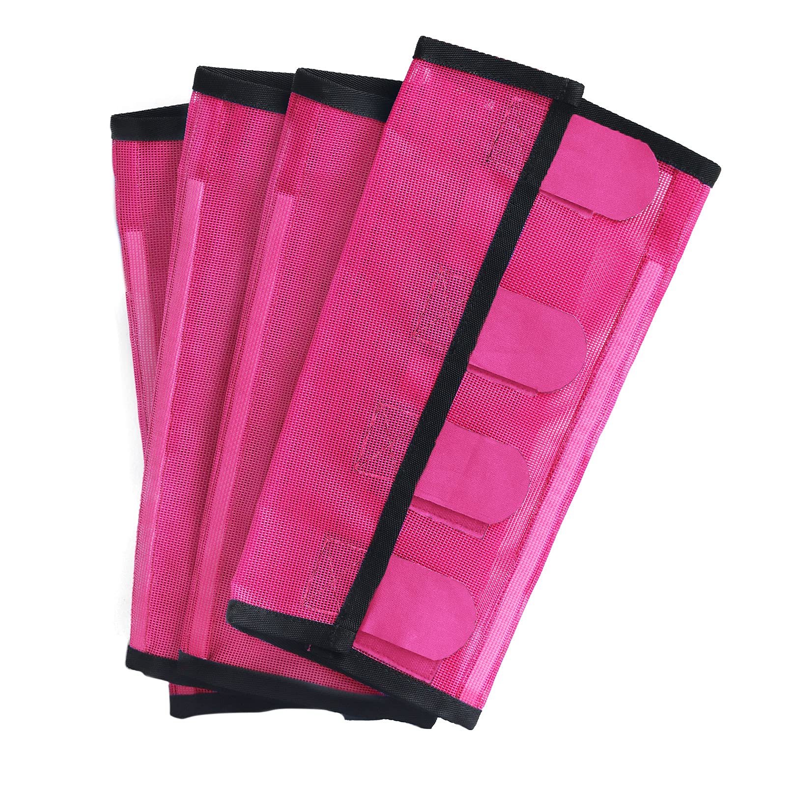 Caremaster Fine Mesh Fly Boots Loose Fitting & Non-Slip Horse Fly Leggings No More Horsefly Nuisance Greatly Reduce Stomping Breathable With Natural Air Flow (Set Of 4) Magenta Large