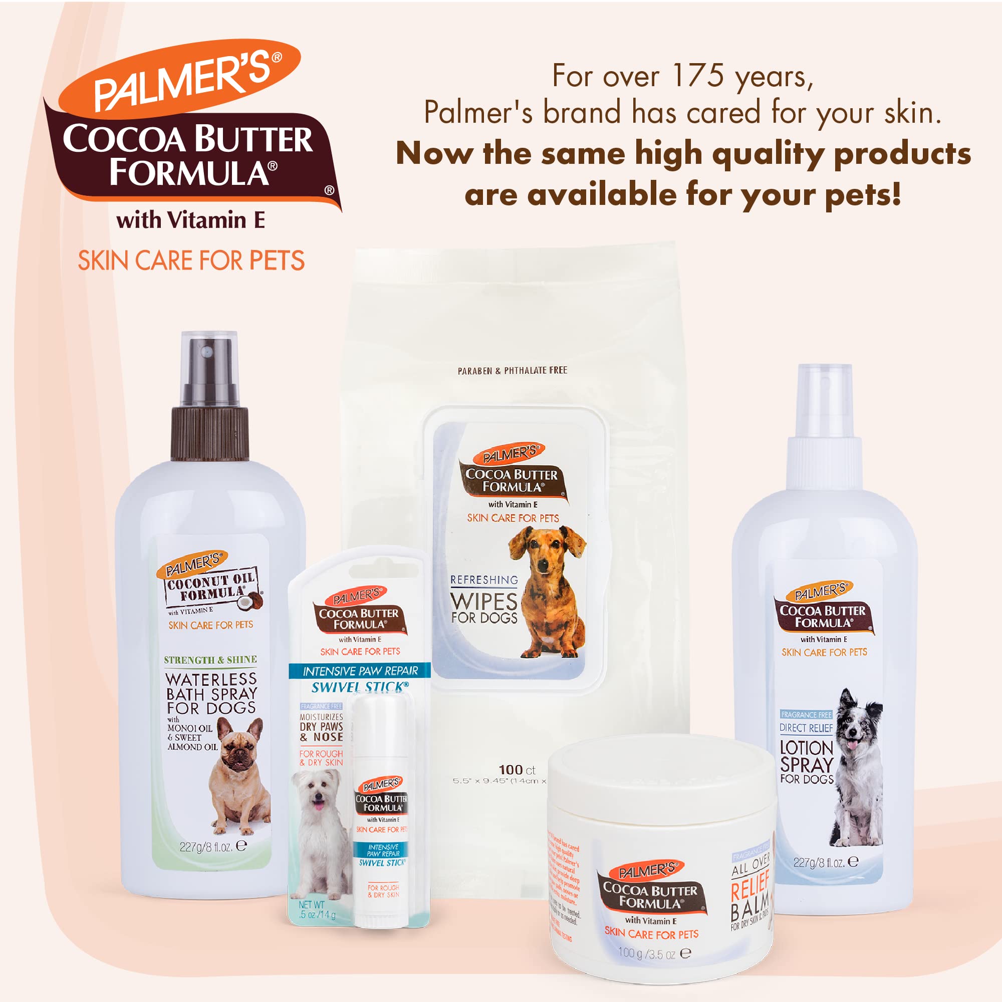 Palmer'S For Pets Cocoa Butter Fragrance Free Intensive Paw Repair Swivel Stick For Dogs | Cocoa Butter Paw Balm With Vitamin E, Peppermint Oil And Shea Butter For Rough & Dry Pads -0.5 Oz (Ff15588)